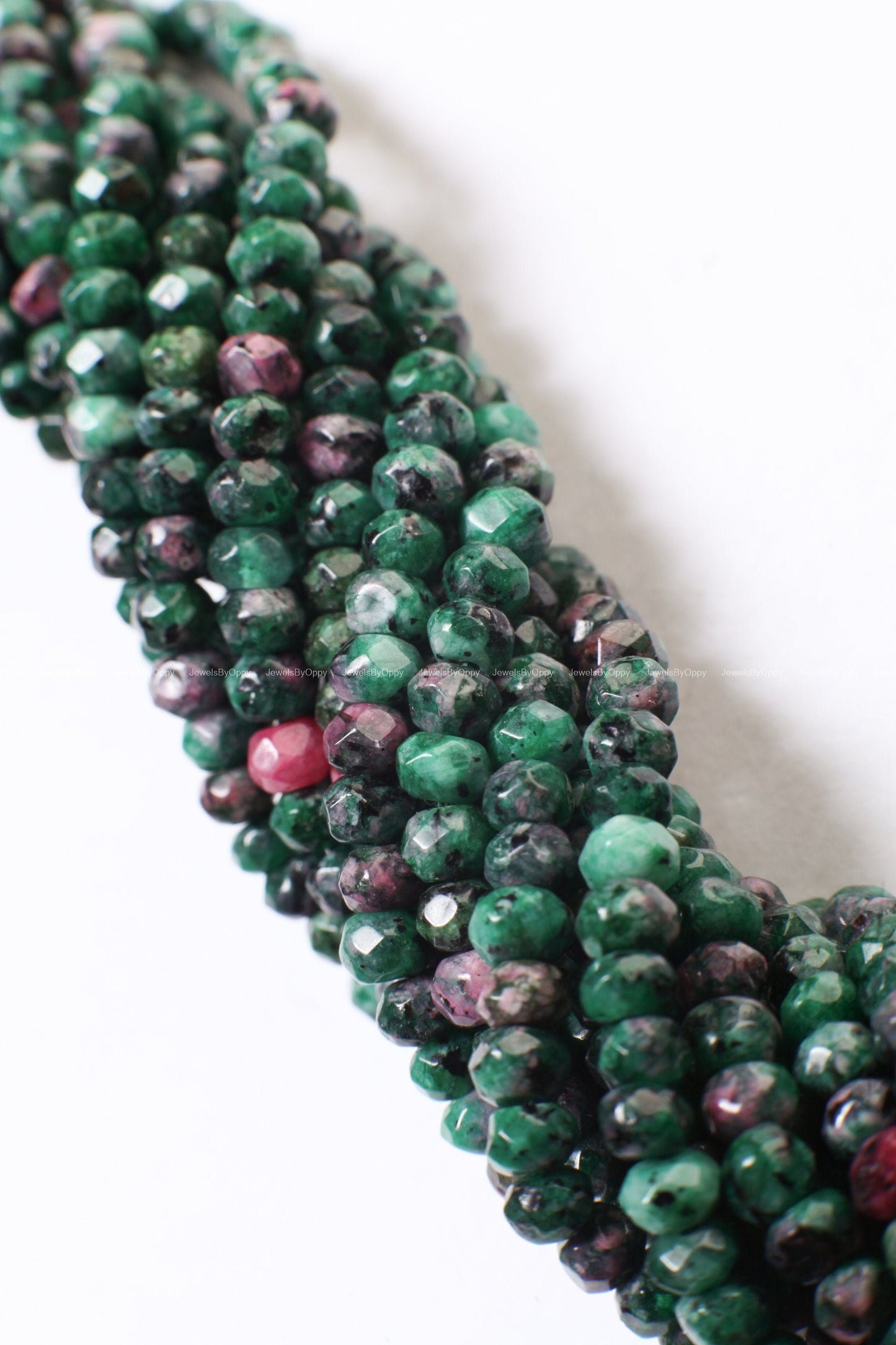 Ruby Zoisite 4mm faceted Rondelle Beads, jewelry making Rondelle Beads 14&quot; Strand