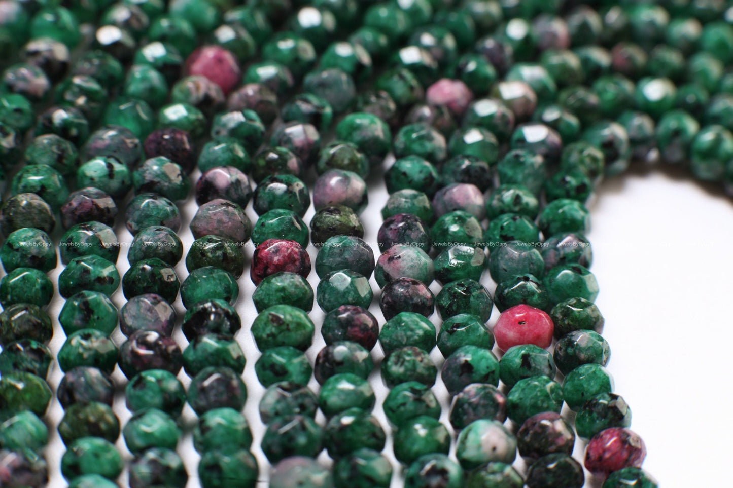 Ruby Zoisite 4mm faceted Rondelle Beads, jewelry making Rondelle Beads 14&quot; Strand