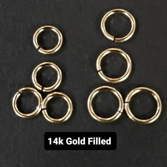 14K Gold Filled 5mm and 6mm 22g open Jumping, made in USA, high quality jewelry supplies, 20,50,100 pcs