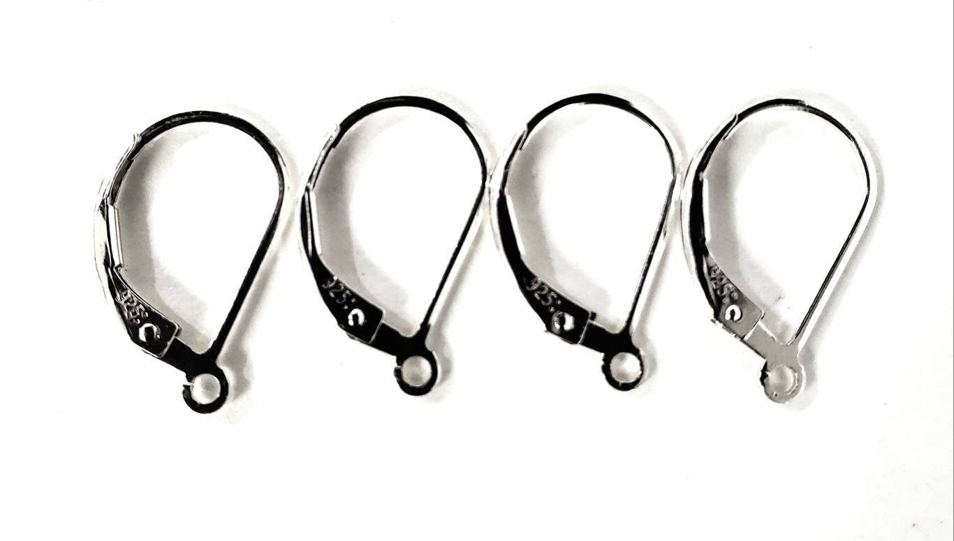 925 sterling silver lever back earwire, high quality, earrings making findings, 925 stamped, 1 pair or bulk wholesale