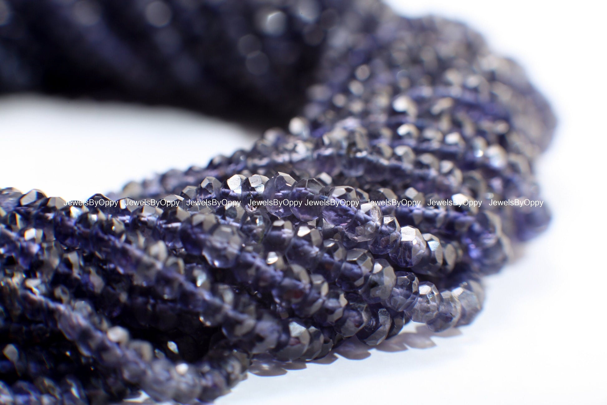 Iolite Rondelle 4.5-5mm Beads, Natural Iolite Micro Faceted Gemstone Jewelry Making Beads 12" Strand
