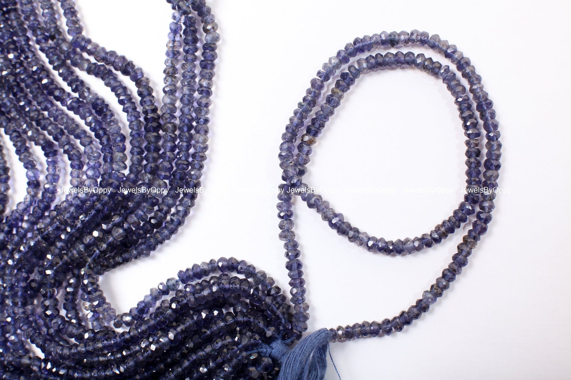 Iolite Rondelle 4.5-5mm Beads, Natural Iolite Micro Faceted Gemstone Jewelry Making Beads 12&quot; Strand