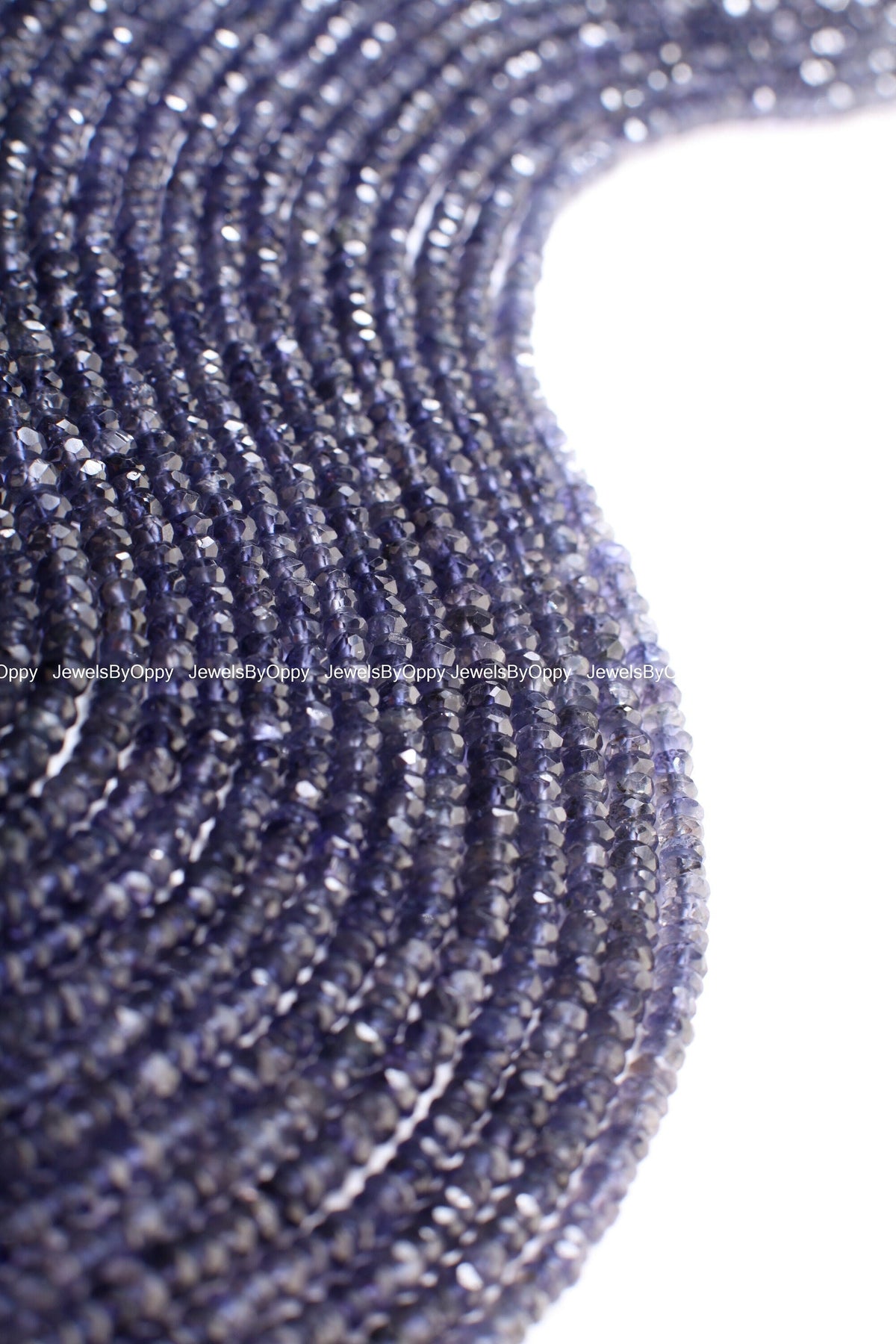Iolite Rondelle 4.5-5mm Beads, Natural Iolite Micro Faceted Gemstone Jewelry Making Beads 12" Strand