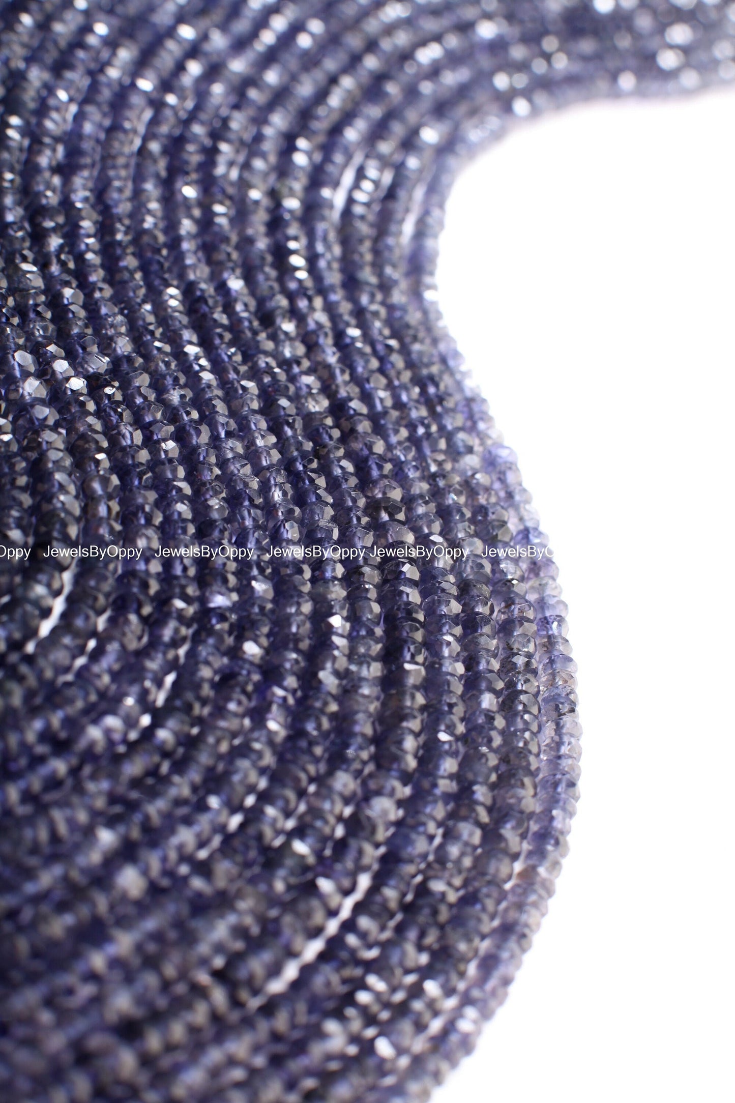 Iolite Rondelle 4.5-5mm Beads, Natural Iolite Micro Faceted Gemstone Jewelry Making Beads 12" Strand