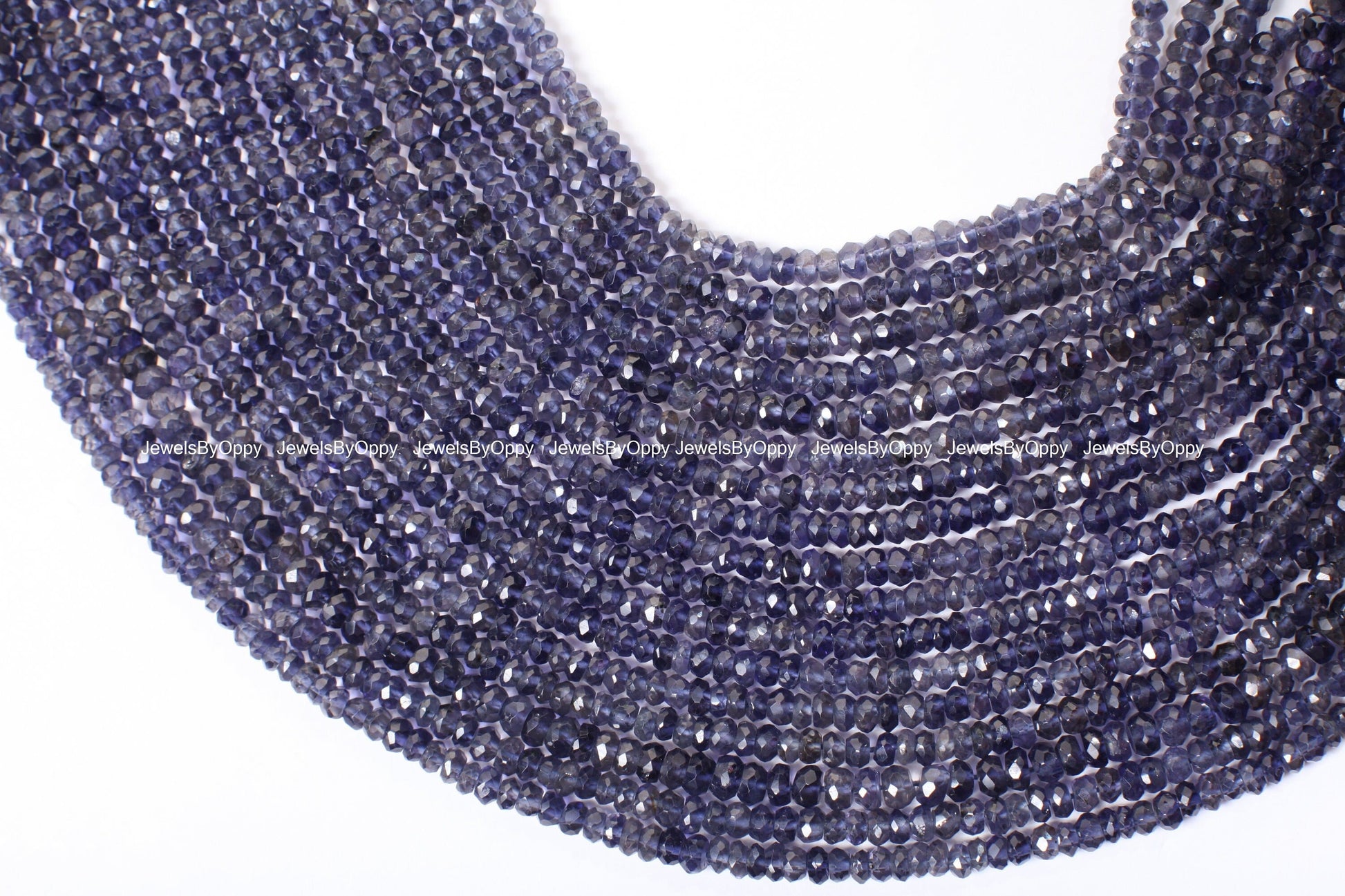 Iolite Rondelle 4.5-5mm Beads, Natural Iolite Micro Faceted Gemstone Jewelry Making Beads 12&quot; Strand