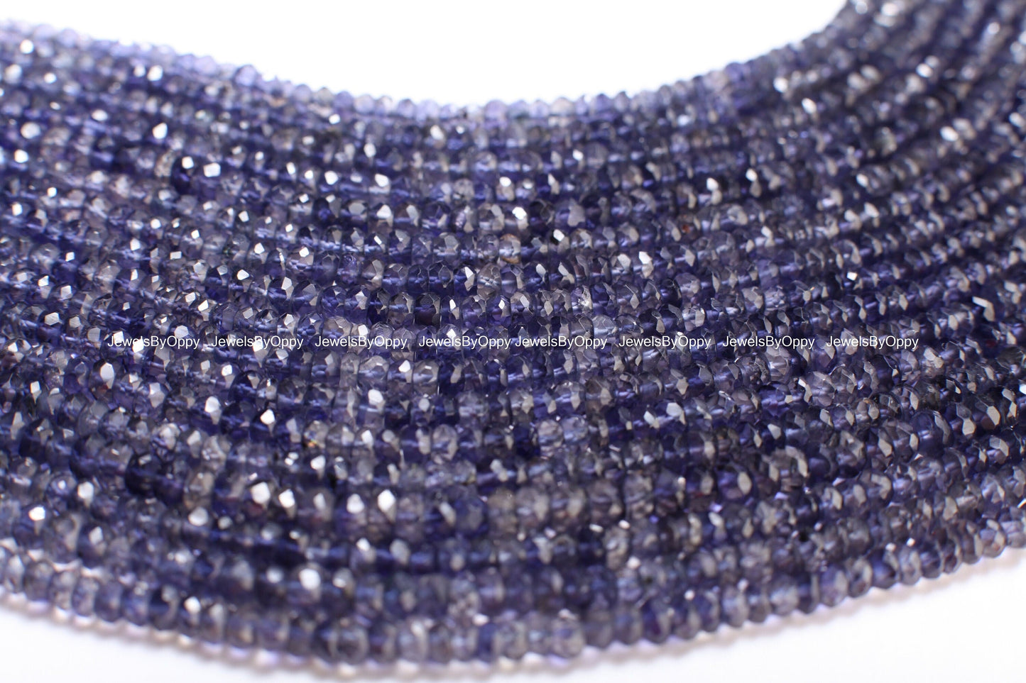 Iolite Rondelle 4.5-5mm Beads, Natural Iolite Micro Faceted Gemstone Jewelry Making Beads 12&quot; Strand