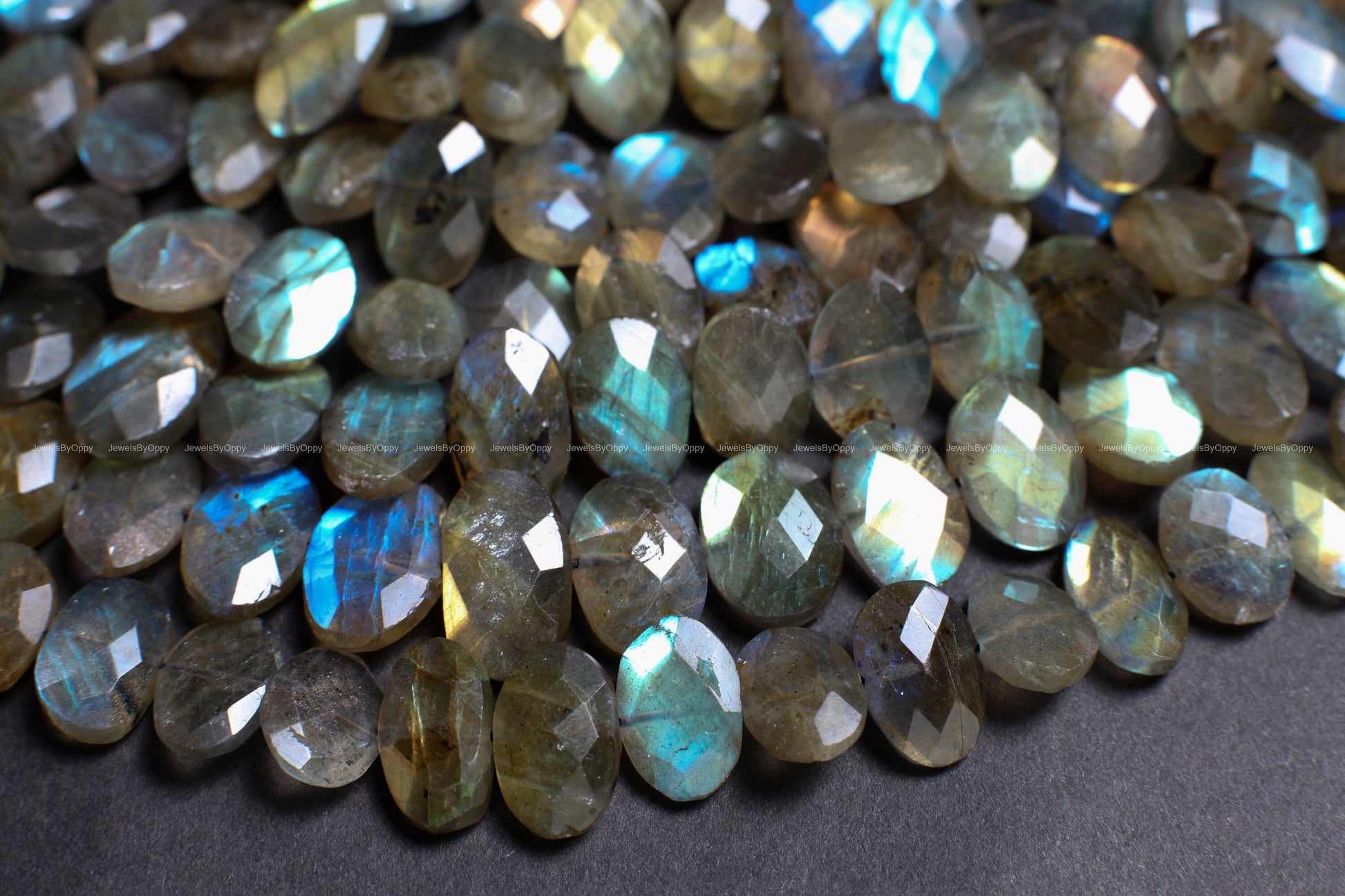 Natural Labradorite Faceted Oval 10x13-11x17mm High quality, Grey Flashy Jewelry Making Gemstone Center Drilled,Rare shape Beads .