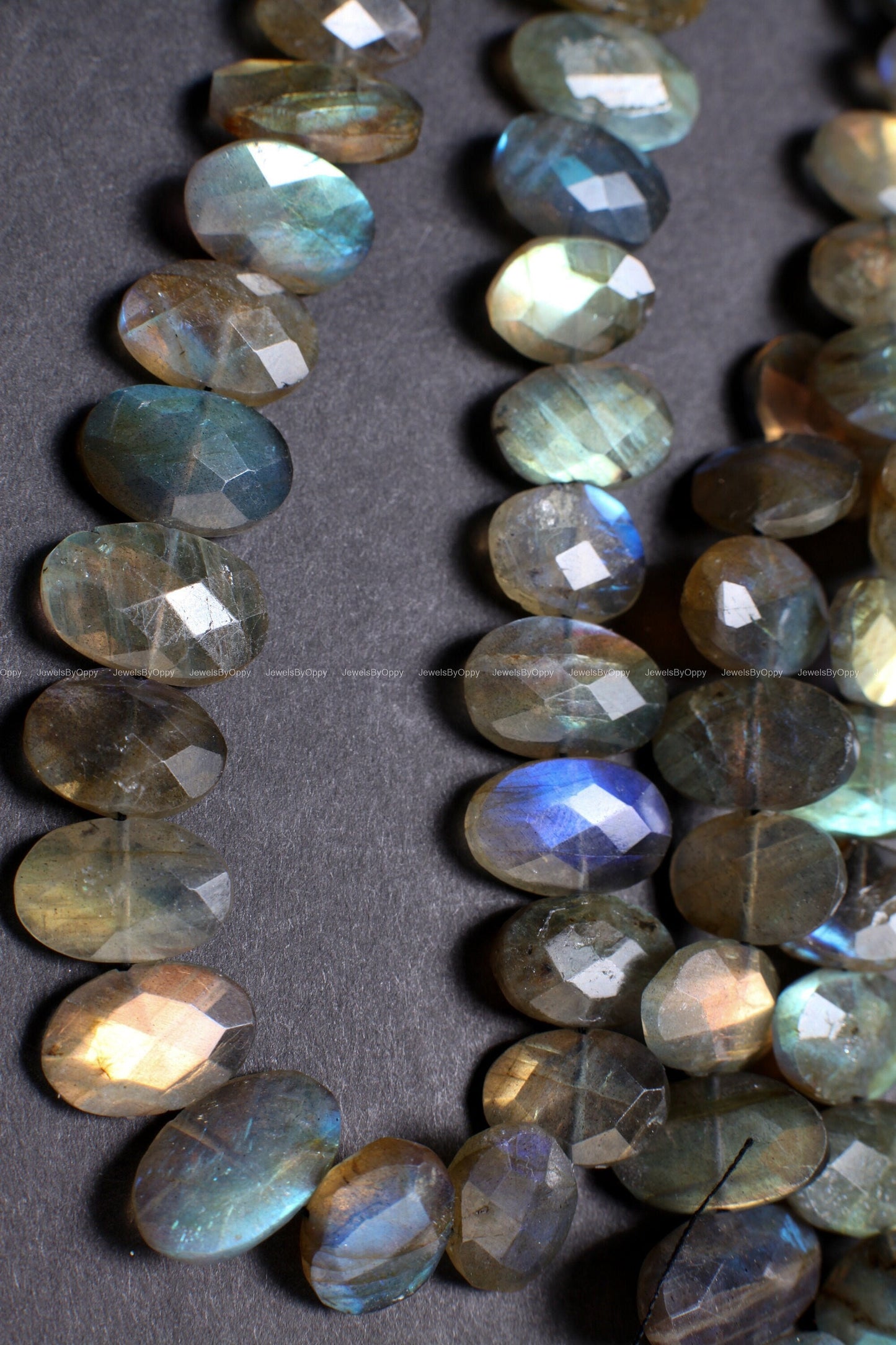 Natural Labradorite Faceted Oval 10x13-11x17mm High quality, Grey Flashy Jewelry Making Gemstone Center Drilled,Rare shape Beads .
