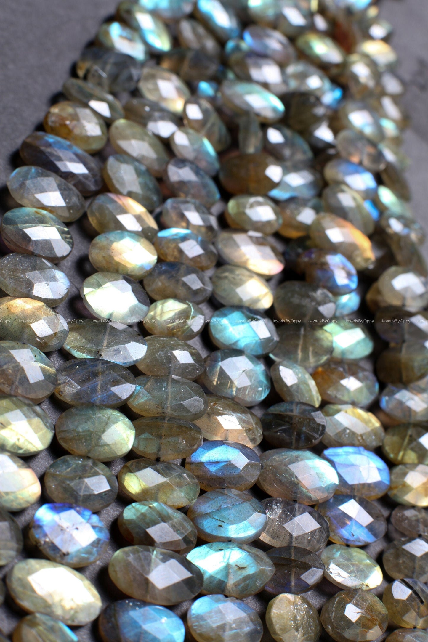 Natural Labradorite Faceted Oval 10x13-11x17mm High quality, Grey Flashy Jewelry Making Gemstone Center Drilled,Rare shape Beads .