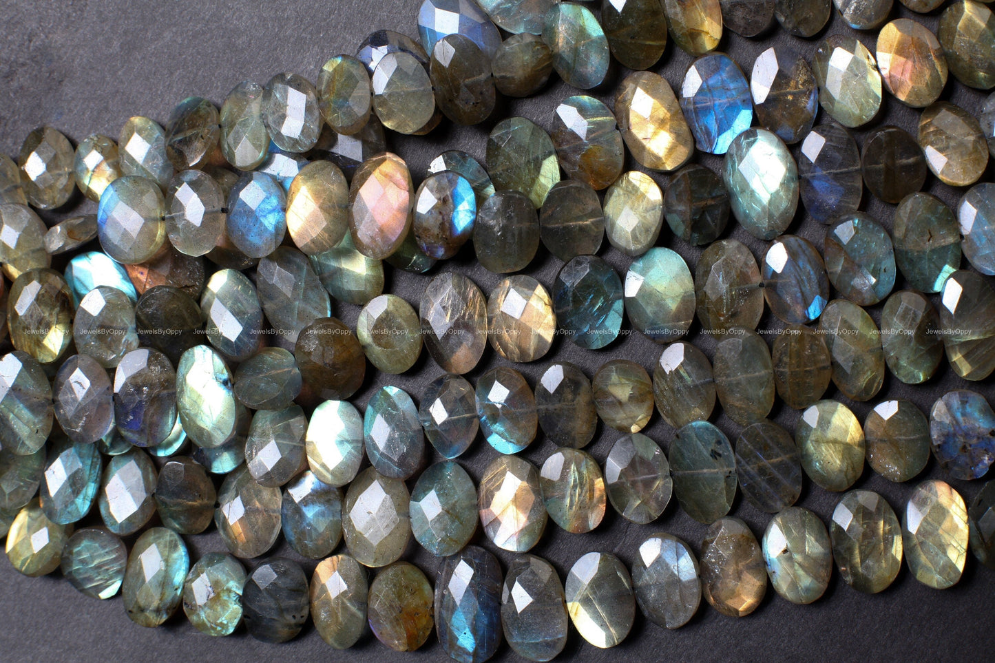 Natural Labradorite Faceted Oval 10x13-11x17mm High quality, Grey Flashy Jewelry Making Gemstone Center Drilled,Rare shape Beads .