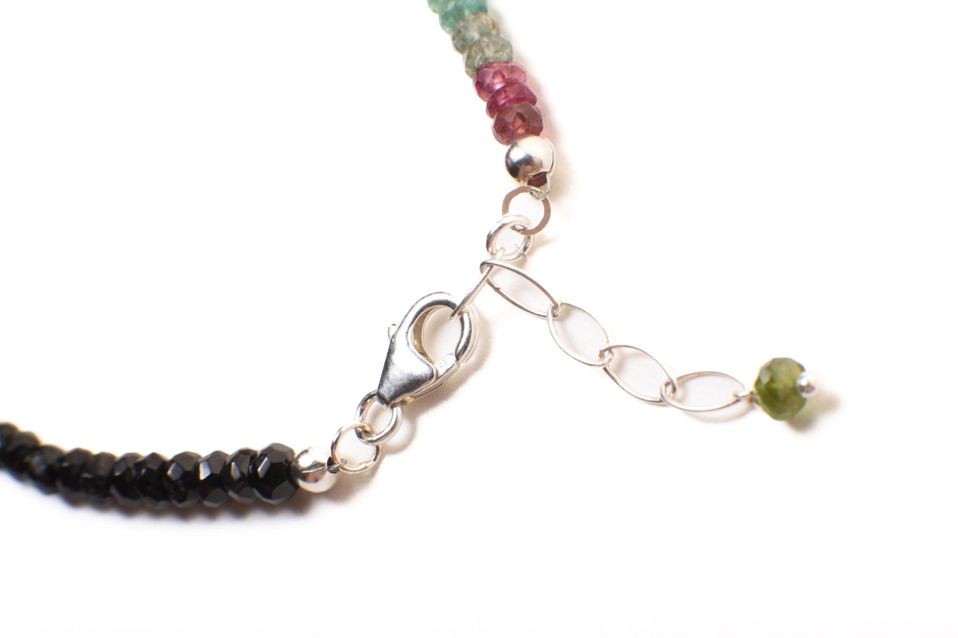 Watermelon Tourmaline 4mm Faceted Rondelle AAA quality in 925 Sterling Silver or 14k gold filled Bracelet with 1” extender .