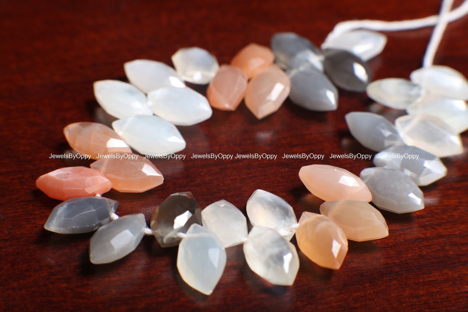 Multi Moonstone Faceted Oval Unique Marquise Shape 8x15mm