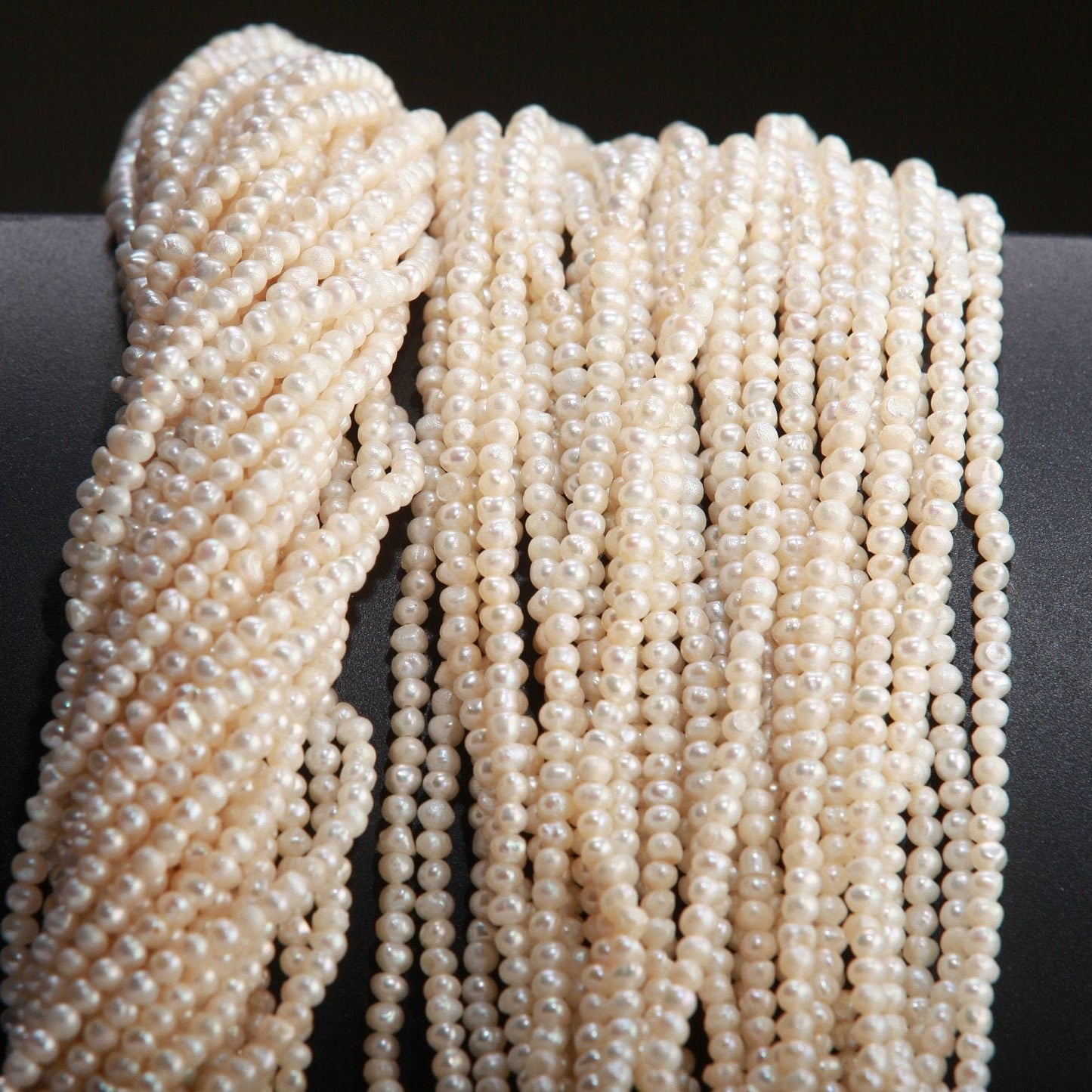 Genuine Freshwater Pearl Potato 2.5-4mm Seed Pearl, 13.5&quot; Strand