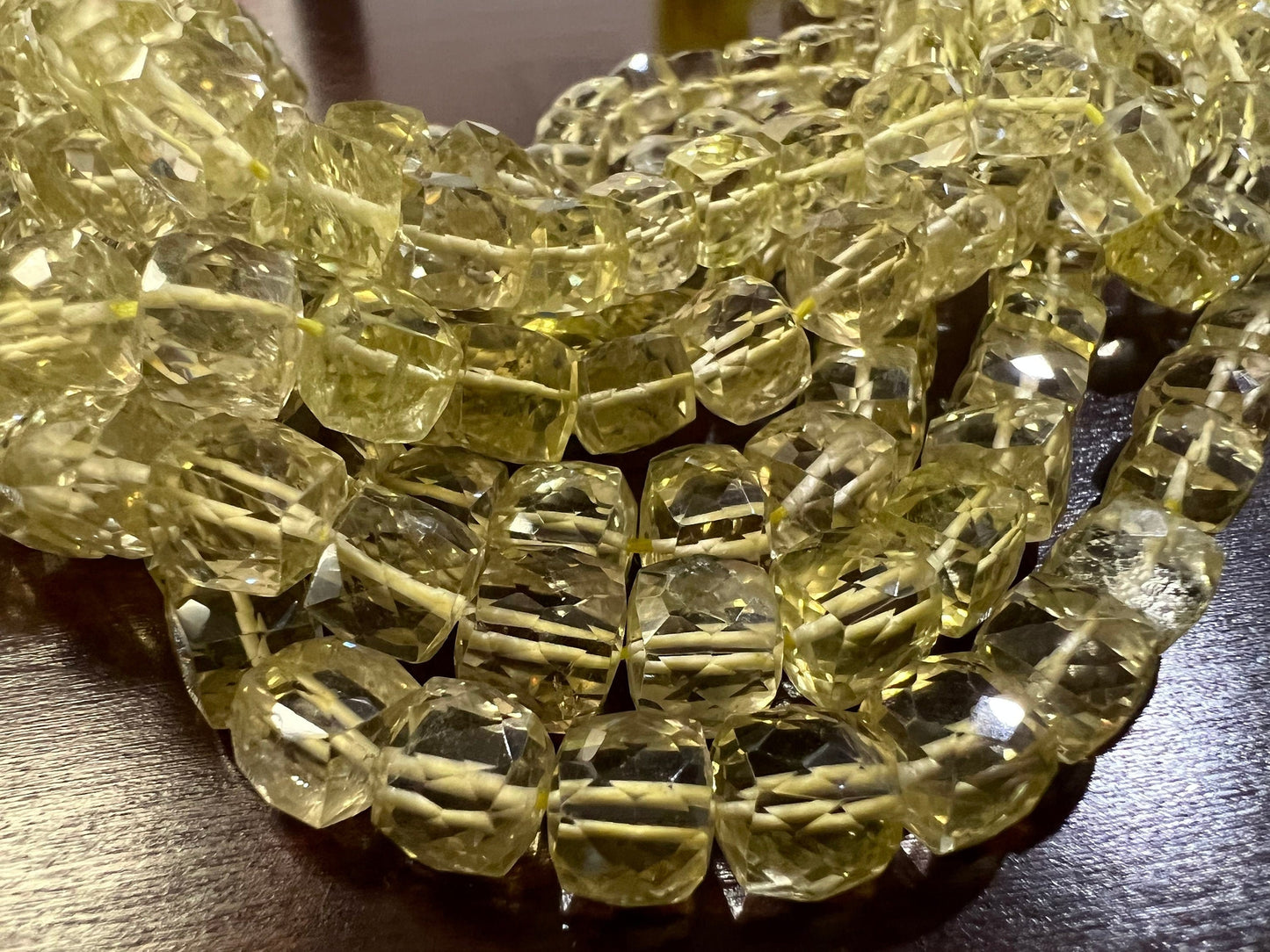 Natural Lemon Quartz Faceted Square Cube 7-7.5mm AAA Quality Lemon Quartz Jewelry making beads, Nice Quality, Sold by Pieces