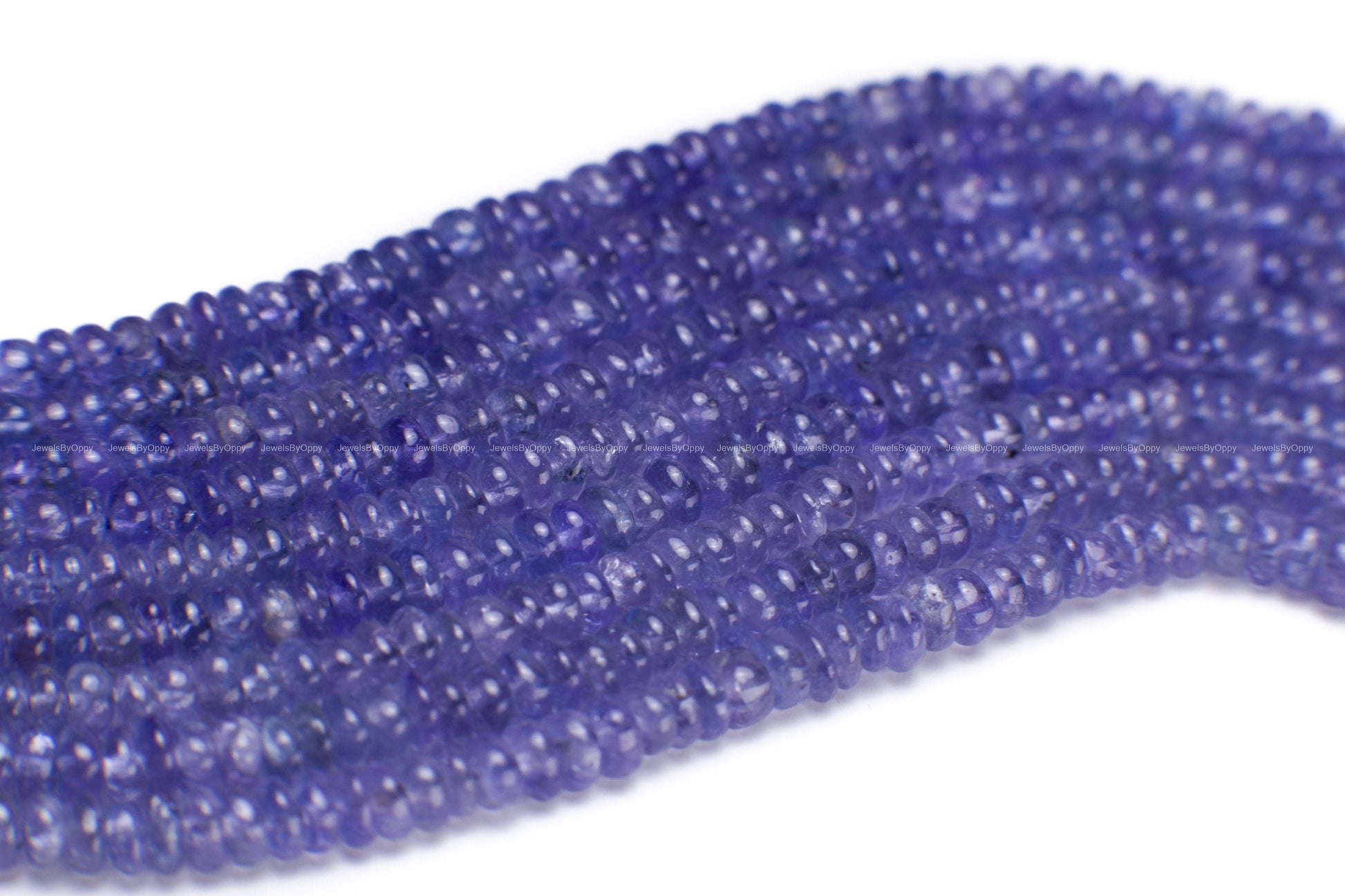Natural Tanzanite 4mm Smooth Rondelle Gemstone Violet Blue Beads DIY Jewelry Making 12" Strand, AAA Quality