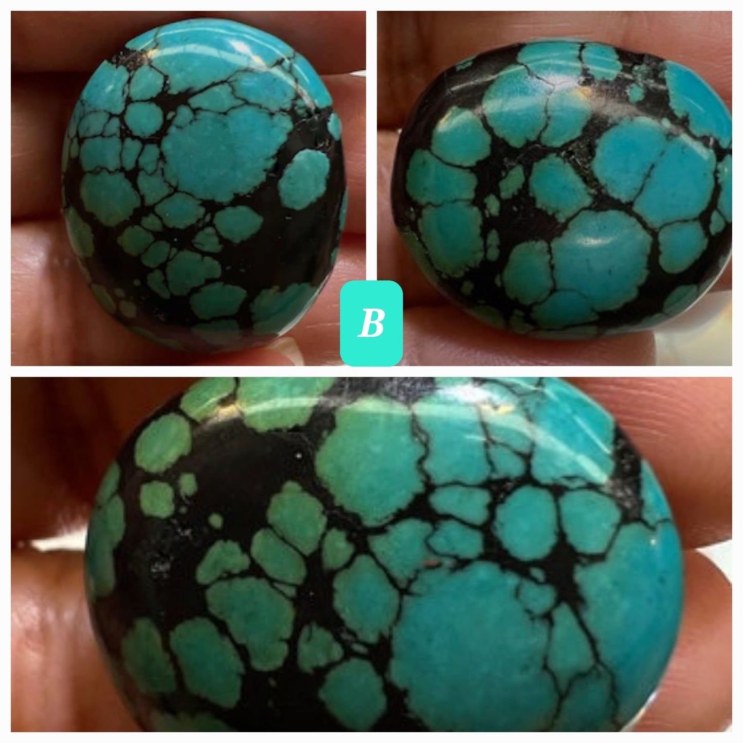 Turquoise Pebble, AAA Tibetan Spiderweb Blue Turquoise pebble, Rare, jewelry, Focal, pendant, palm stone, pocket stone, collection, healing