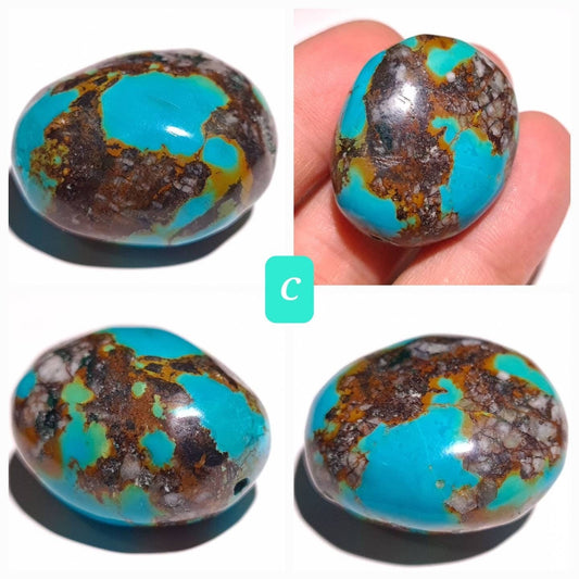 Turquoise Pebble, AAA Tibetan Spiderweb Blue Turquoise pebble, Rare, jewelry, Focal, pendant, palm stone, pocket stone, collection, healing