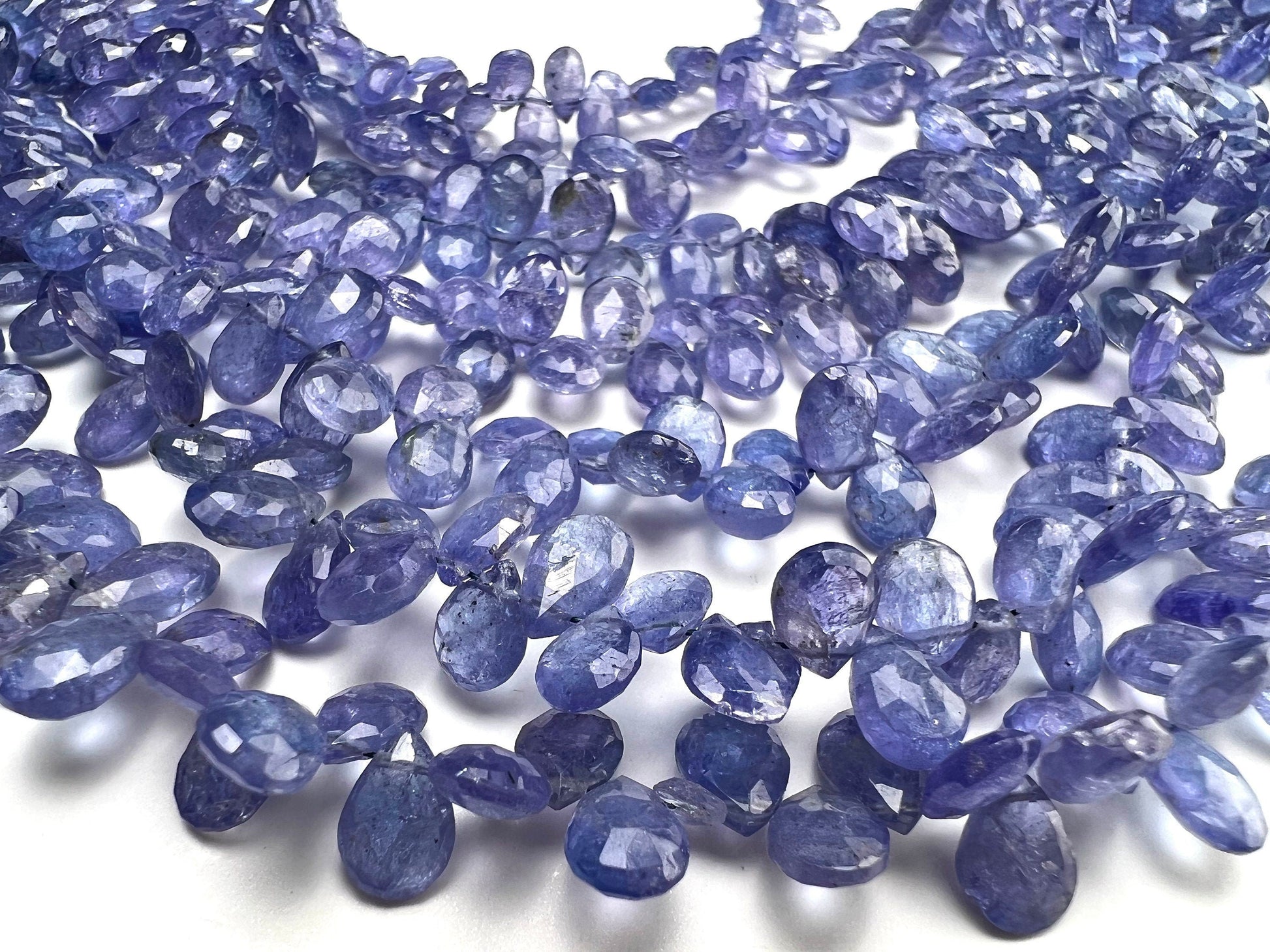 Natural Tanzanite Faceted Drop 4x6-6x8mm AAA quality Teardrop Gemstone Violet Blue Beads DIY Jewelry Making pear drop beads.