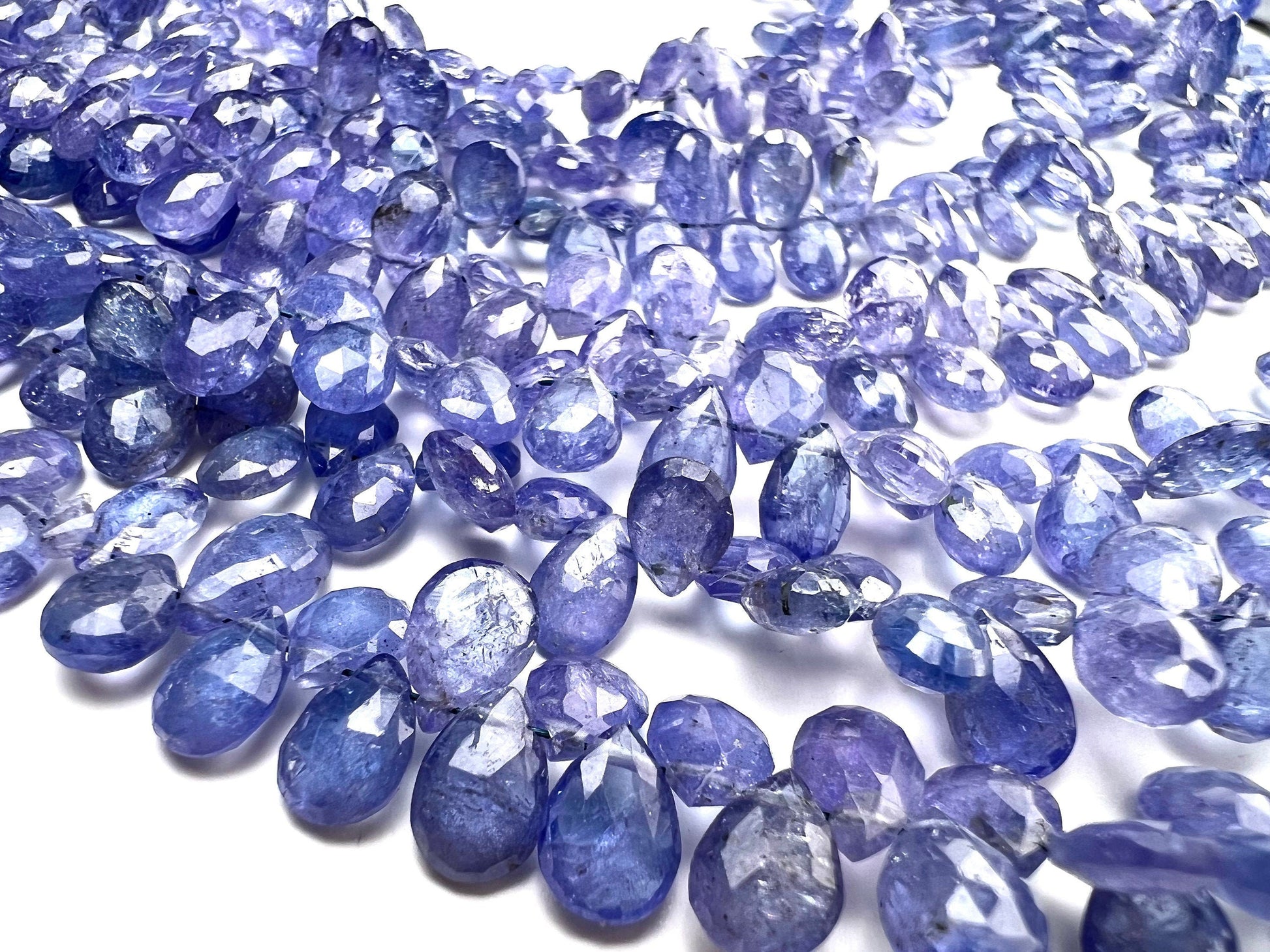 Natural Tanzanite Faceted Drop 4x6-6x8mm AAA quality Teardrop Gemstone Violet Blue Beads DIY Jewelry Making pear drop beads.