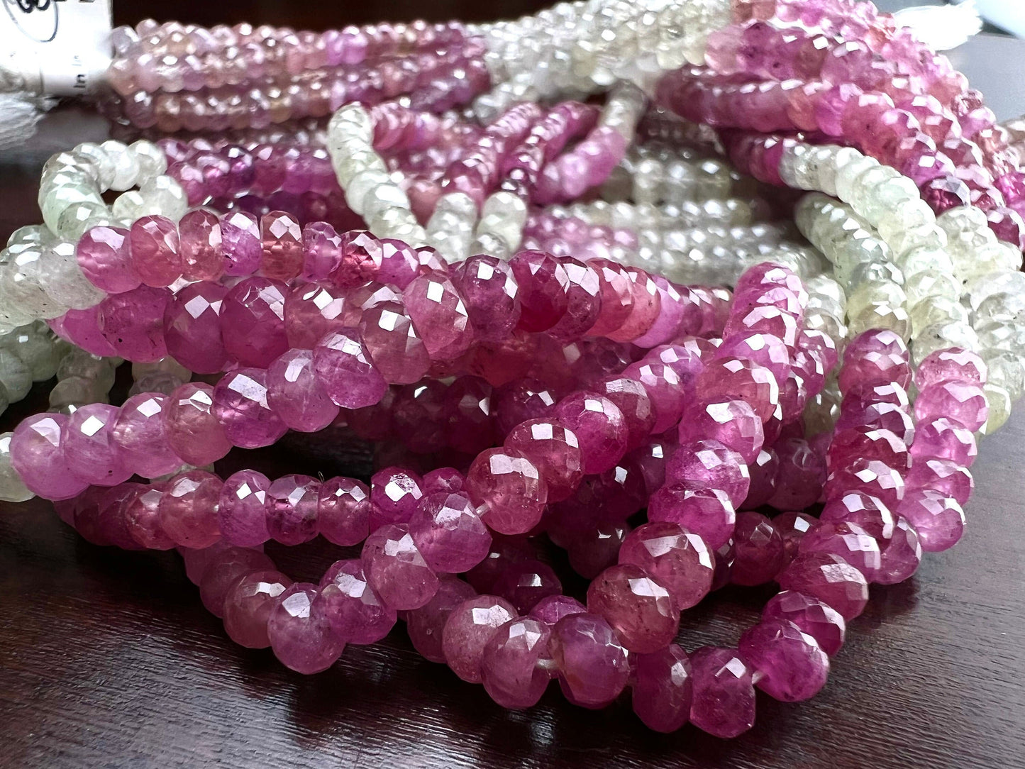 Natural Multi Sapphire 4-6mm Faceted Roundel Gemstone Jewelry making Beads in 7&quot;/14&quot; Strand, High Quality natural Umba sapphire beads .
