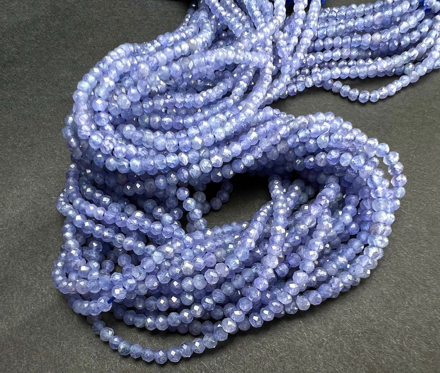 Natural Tanzanite 2.5mm Faceted round Violet Blue gemstone Beads AAA very good quality DIY Jewelry Making 12.25&#39; Strand