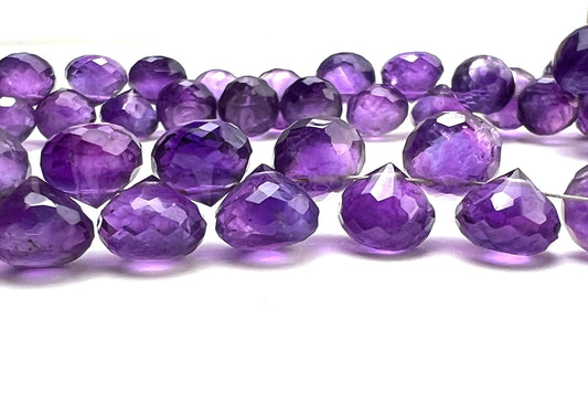 Natural Amethyst Faceted Onion drop 8.5-9.5mm AAA quality beautiful Rich Purple Amethyst for Jewelry Making DIY Gemstone Beads, 6,10,20 pcs