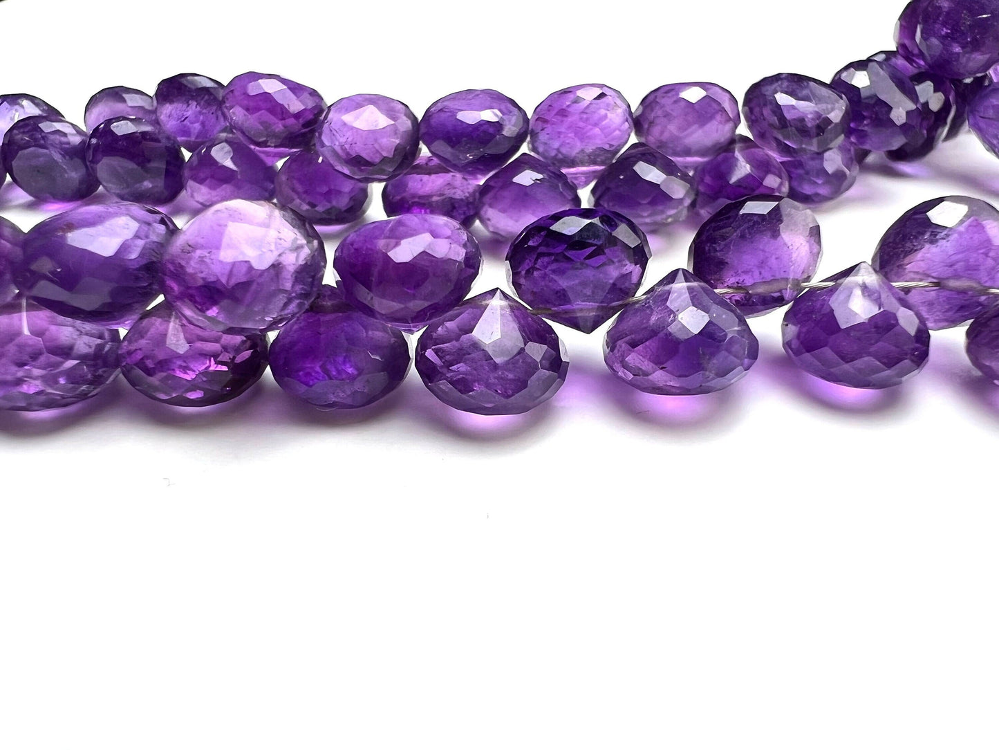 Natural Amethyst Faceted Onion drop 8.5-9.5mm AAA quality beautiful Rich Purple Amethyst for Jewelry Making DIY Gemstone Beads, 6,10,20 pcs