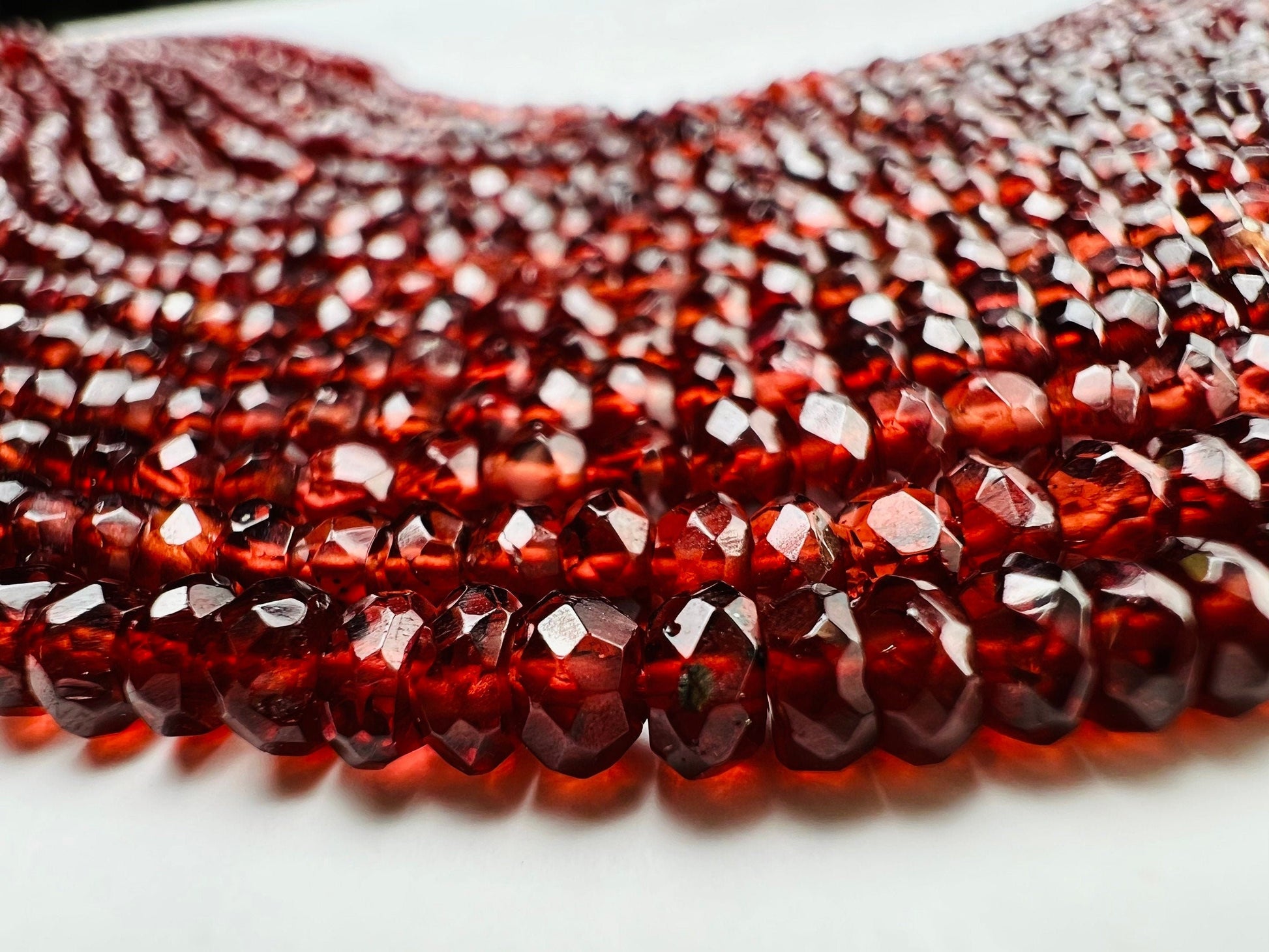 Mozambique Garnet 3.5-4mm Faceted Rondelle, Merlot Dark Red Jewelry Making Gemstone Beads, Rare, Beautiful Gemstone 12.75&quot; strand