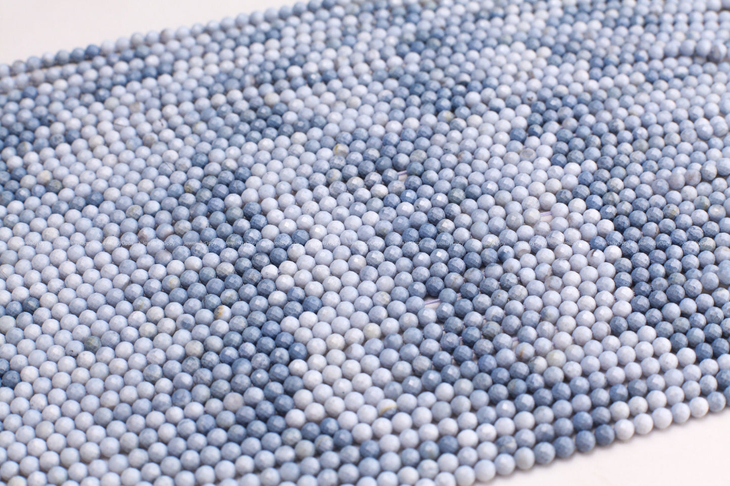 Blue Opal Round, Natural Shaded Peruvian blue Opal Faceted 4mm Round Jewelry Making Gemstone Beads 12.25” Strand, Boulder blue Andean Opal .