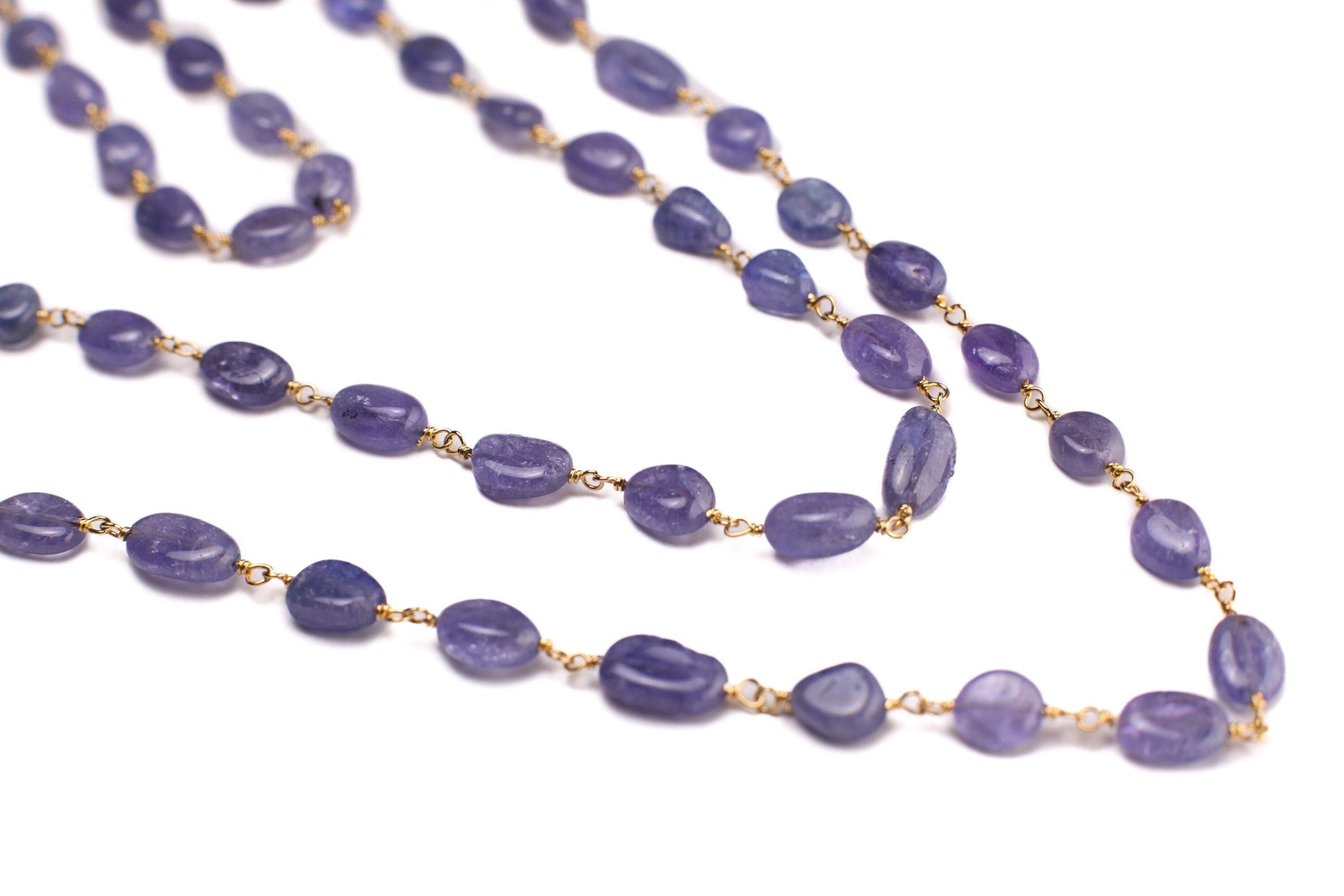 Natural Tanzanite 7-8.5mm oval smooth 18k gold vermeil Wire Wrapped handmade Necklace, gold filled clasp choker layering Elegant gift