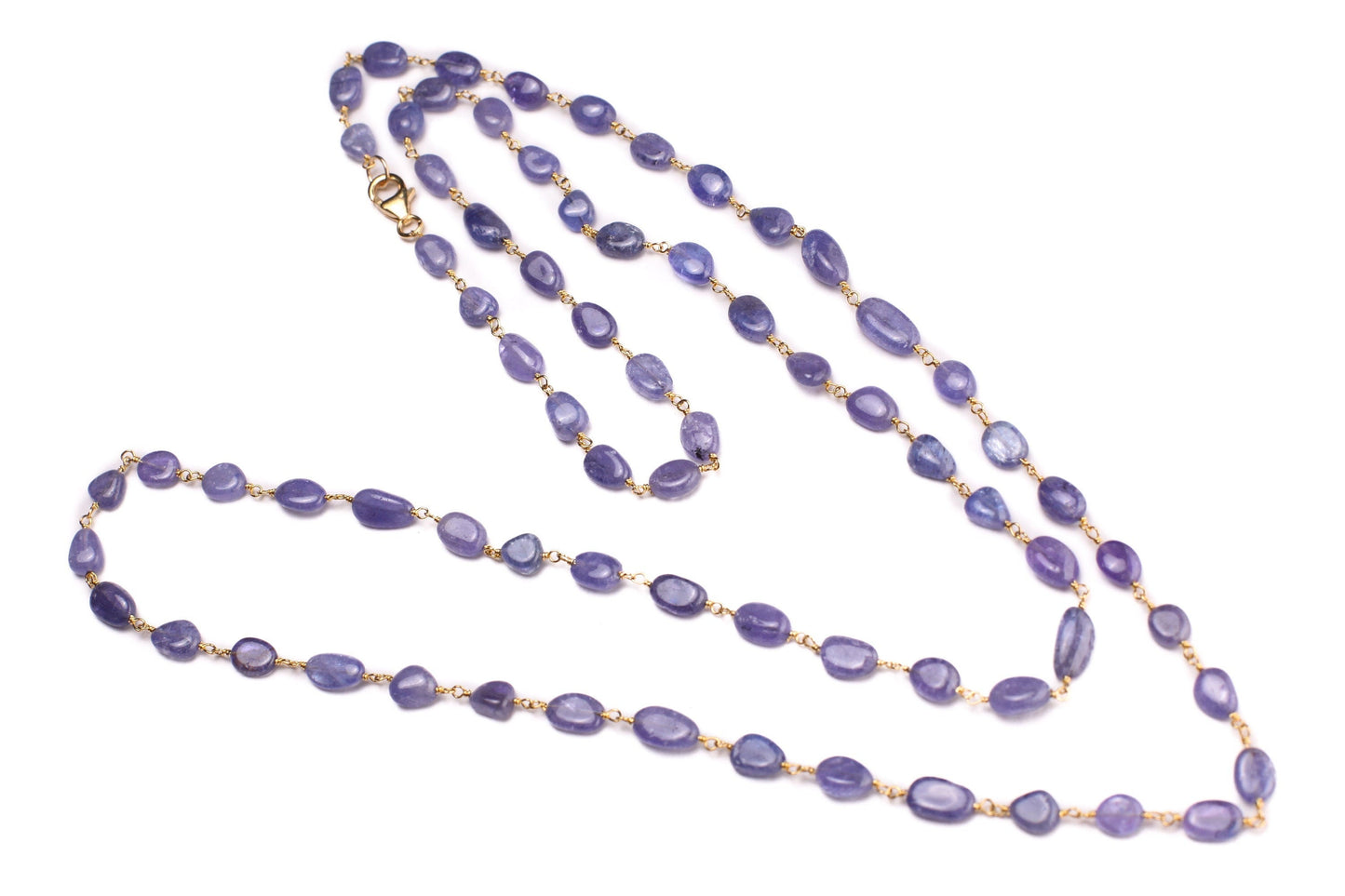 Natural Tanzanite 7-8.5mm oval smooth 18k gold vermeil Wire Wrapped handmade Necklace, gold filled clasp choker layering Elegant gift