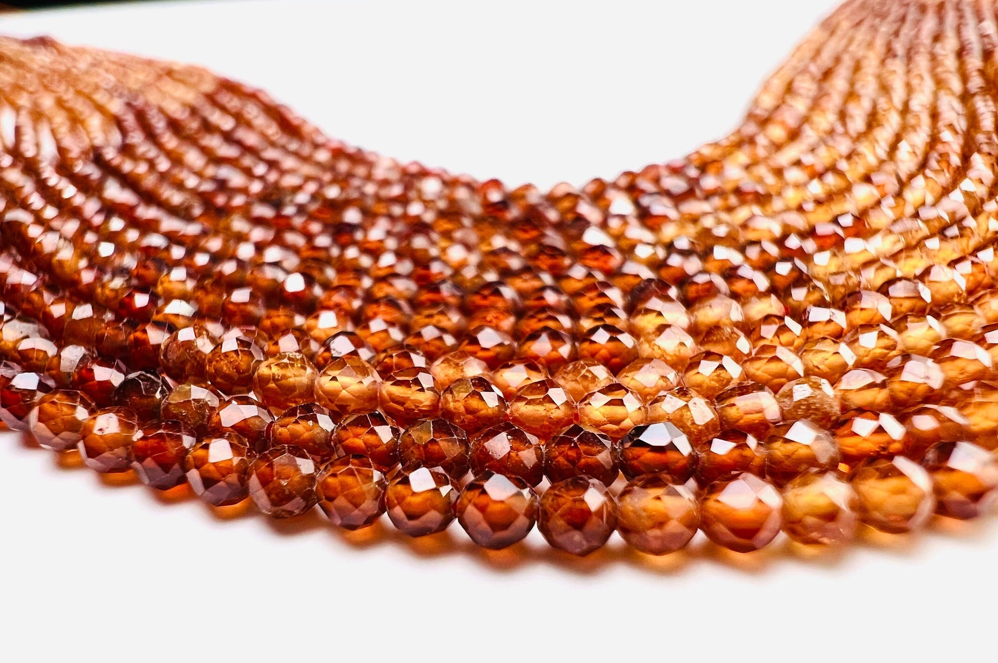 Brown Zirconia Micro Faceted 2mm Round shaded AAA quality Gemstone Jewelry Making Beads 15.5” Strand