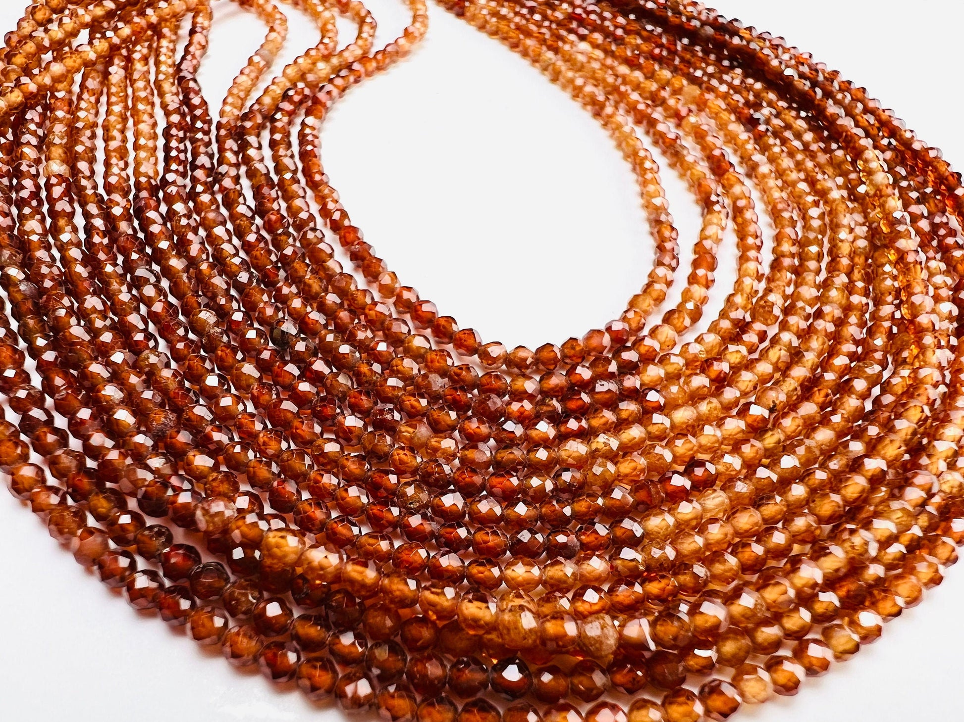 Brown Zirconia Micro Faceted 2mm Round shaded AAA quality Gemstone Jewelry Making Beads 15.5” Strand