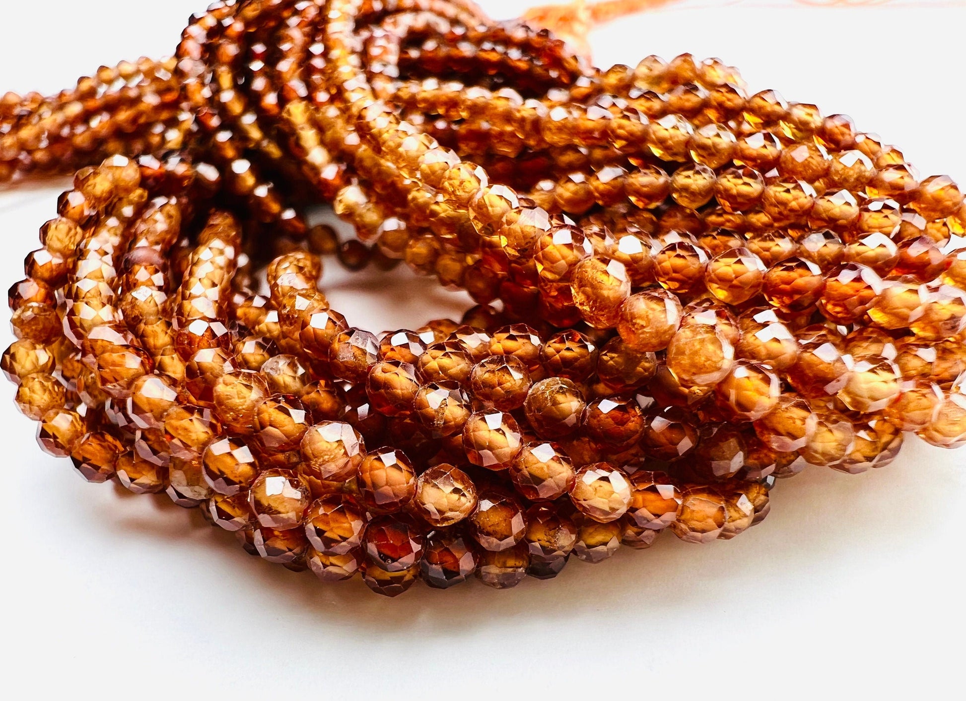 Brown Zirconia Micro Faceted 2mm Round shaded AAA quality Gemstone Jewelry Making Beads 15.5” Strand