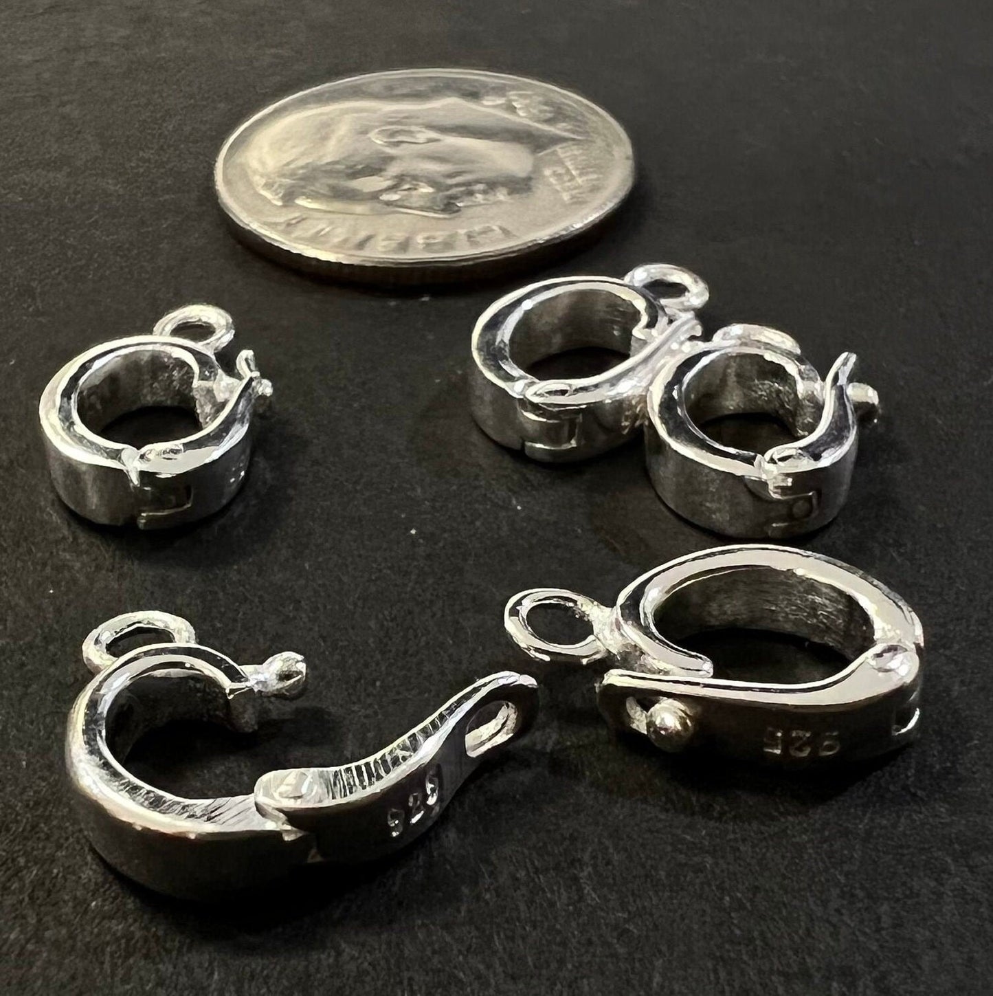 925 Sterling Silver Enhancer Hinged Bail Heavy duty Interchangeable Pendant Bail,7x12mm pendant holder. snap on Bail, 925 stamped,1 Piece