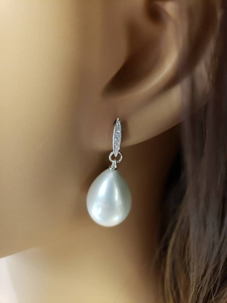 925 sterling silver cubic zirconia cz drop fancy earring post findings.2x11mm long earrings making post.1pair 925 stamped