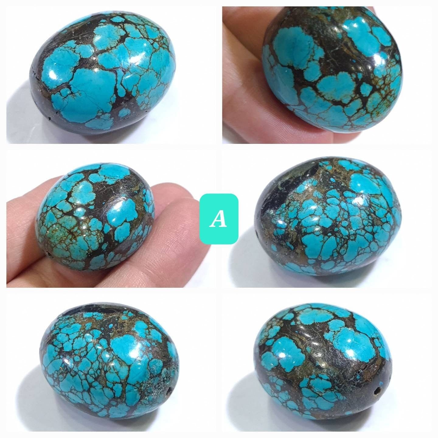 Genuine Turquoise Pebble, AAA Tibetian Spiderweb Turquoise pebble for jewelry Focal, pendant, palm stone, collection healing gem