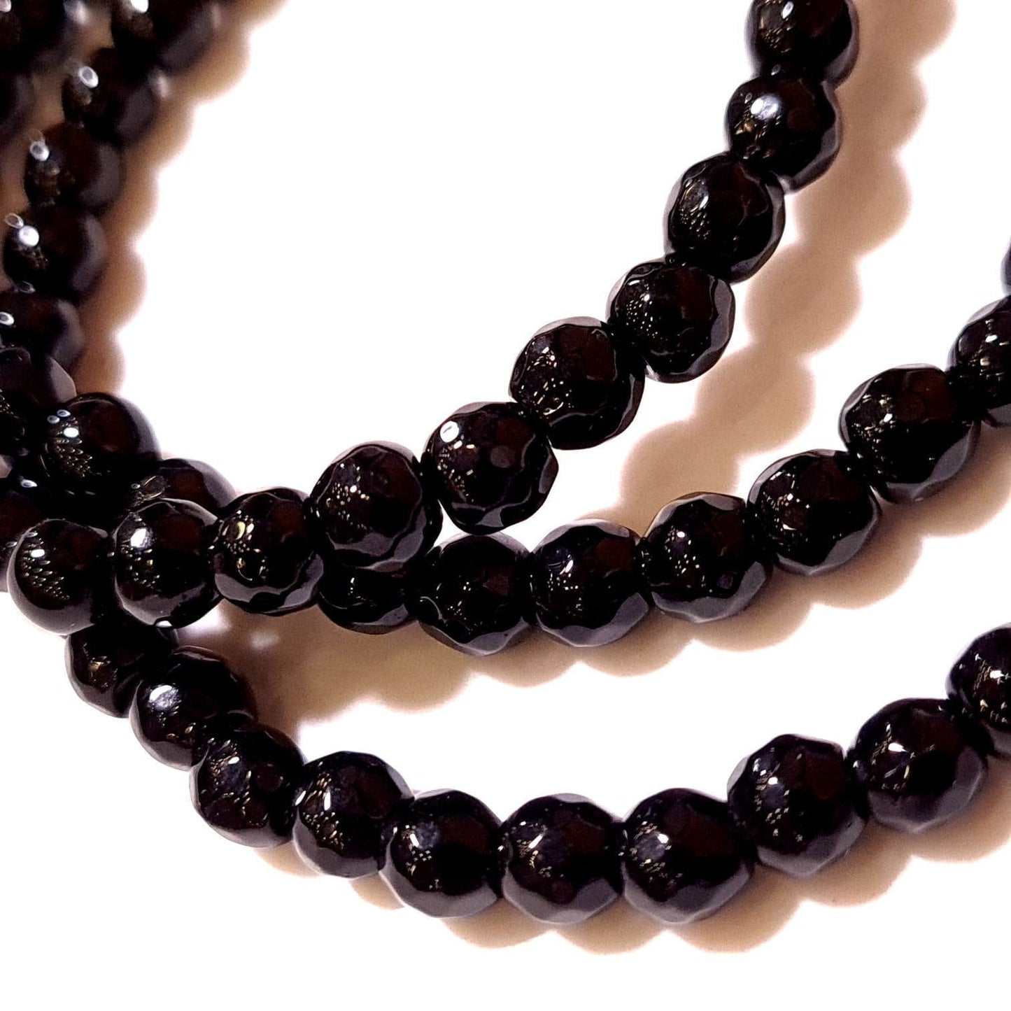 Genuine Black Onyx 6mm Faceted Round AAA quality beaded handmade Necklace. elegant Men and women gift