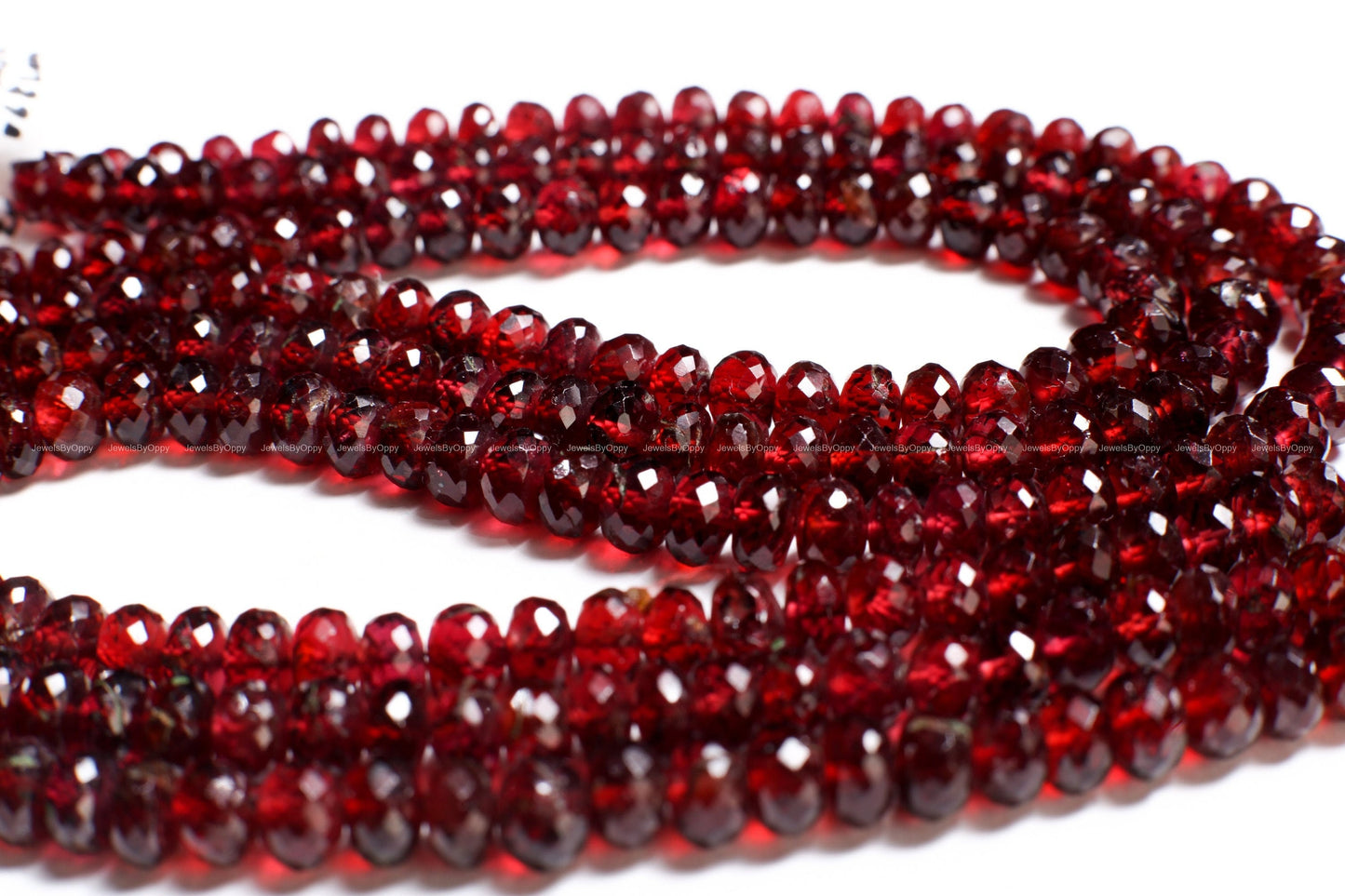 Mozambique Garnet 5-9mm Faceted Rondelle, Merlot Dark Red Jewelry Making Gemstone Beads, Rare, Heavy Weight Gemstone, 6.5&quot;