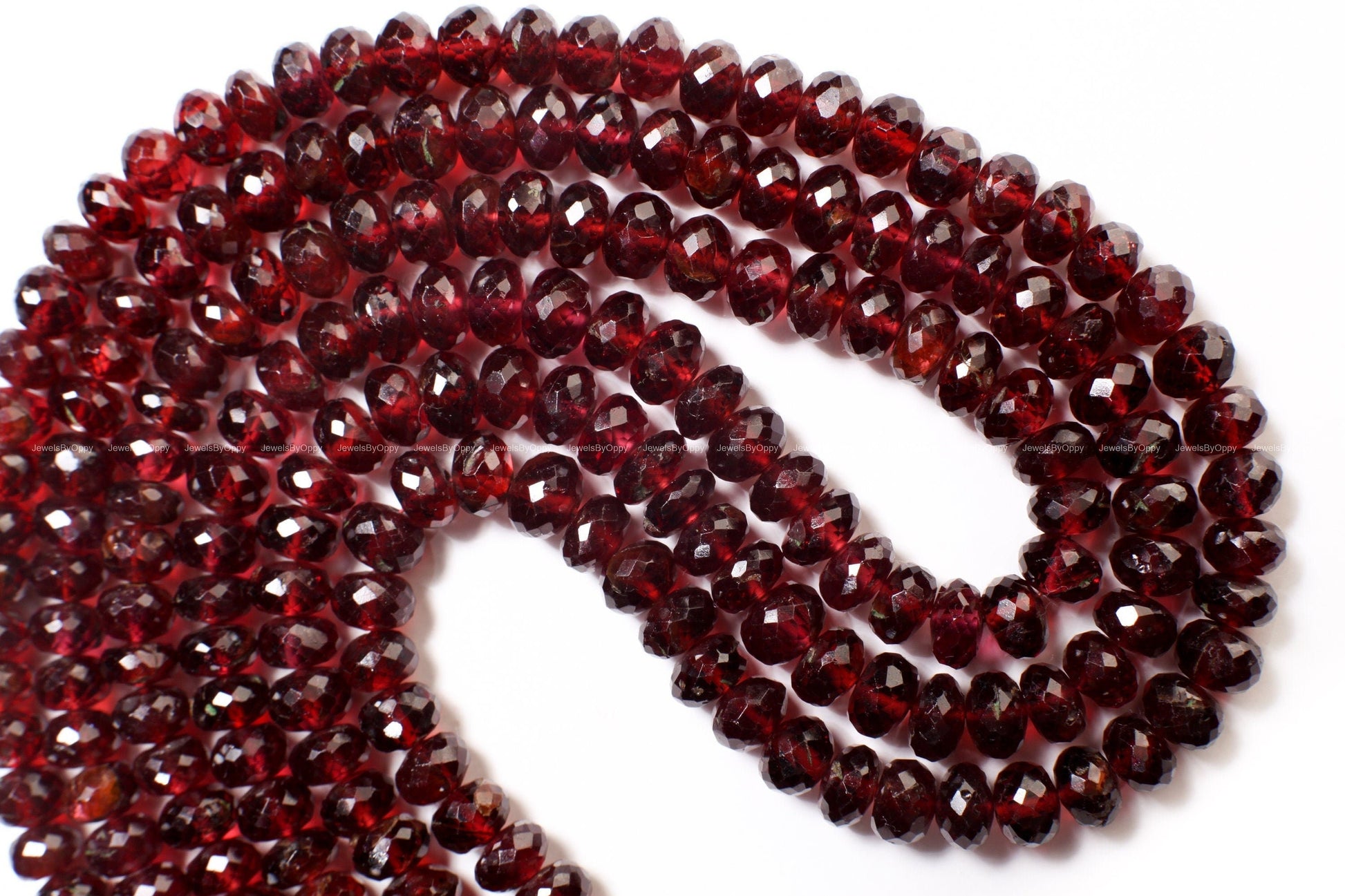 Mozambique Garnet 5-9mm Faceted Rondelle, Merlot Dark Red Jewelry Making Gemstone Beads, Rare, Heavy Weight Gemstone, 6.5&quot;