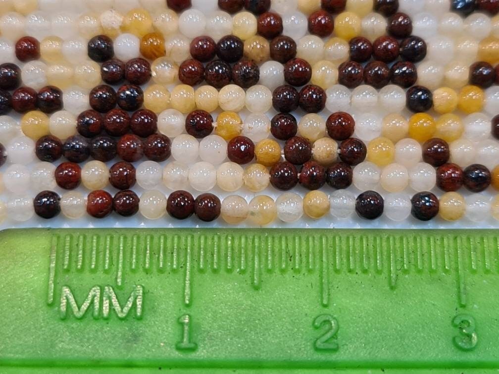 Moukite 2mm Round Beads, Jewelry Making Round Polished Gemstone Beads, DIY Necklace, Bracelet 16" Strand