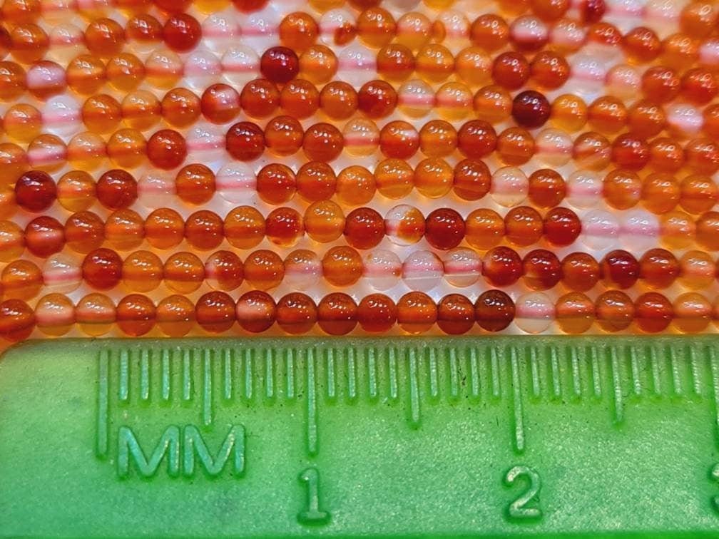 Natural Carnelian 2mm Round Beads, Jewelry Making Round Polished Gemstone Beads, DIY Necklace, Bracelet 16&quot; Strand