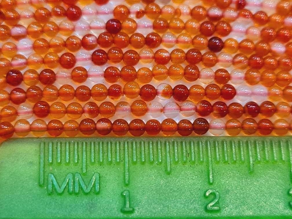 Natural Carnelian 2mm Round Beads, Jewelry Making Round Polished Gemstone Beads, DIY Necklace, Bracelet 16" Strand