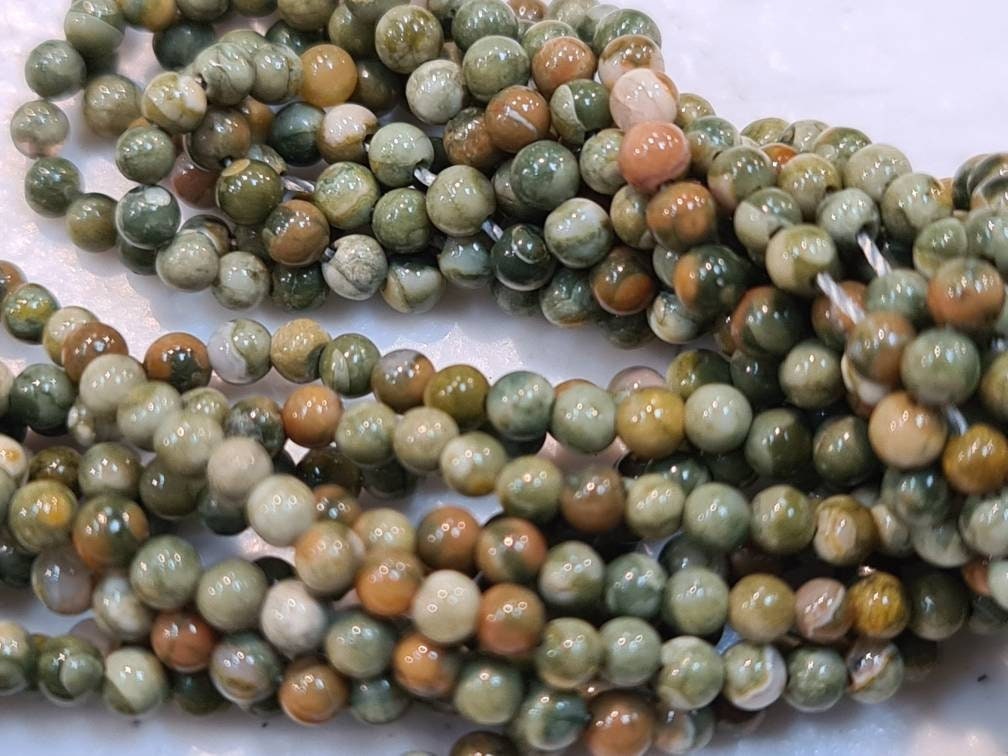 Ryolite,rainforest jasper 2mm smooth Round Beads, Jewelry Making Round natural Gemstone Beads, DIY Necklace, Bracelet 16&quot; Strand