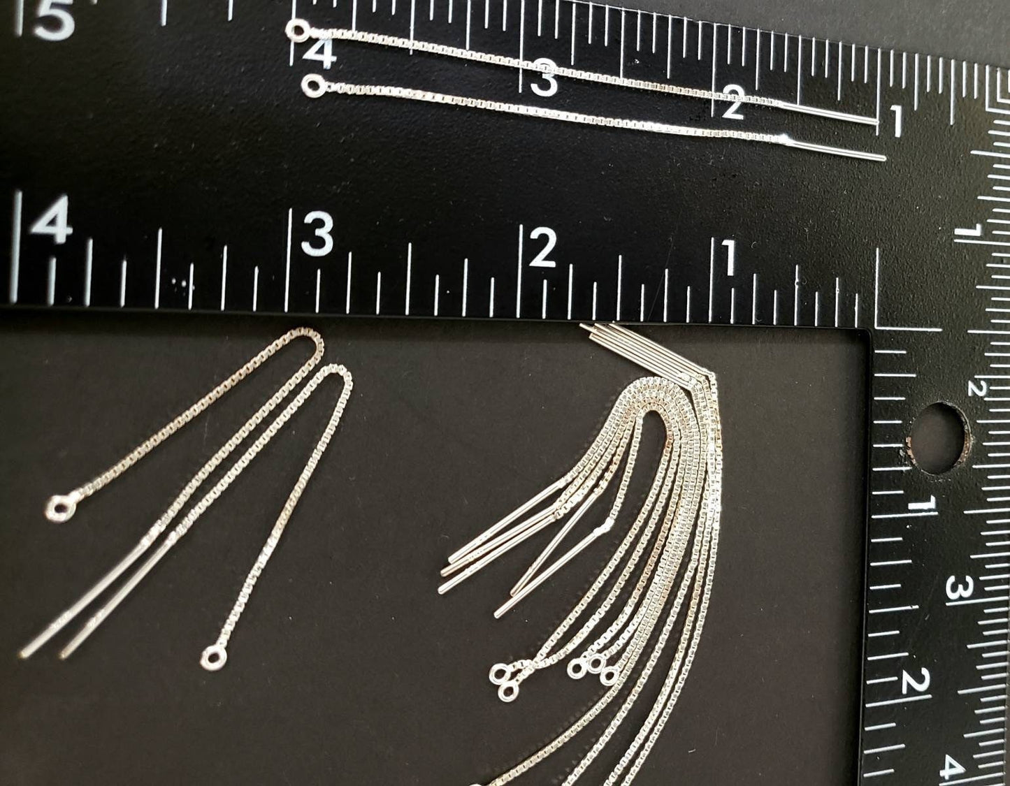 925 sterling silver 3&quot; and 4&quot; long ear threads, threader ear wire. 925 stamped, High quality, Made in USA, 1 pair ( 2 pieces)