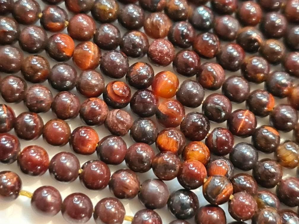 Tiger Iron 2mm Round Beads, Jewelry Making Round Polished Gemstone Beads, DIY Necklace, Bracelet 16&quot; Strand