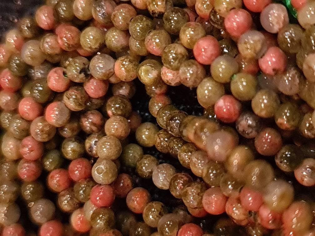 Unakite 2mm Round Beads, Jewelry Making Round Polished Gemstone Beads, DIY Necklace, Bracelet 16" Strand