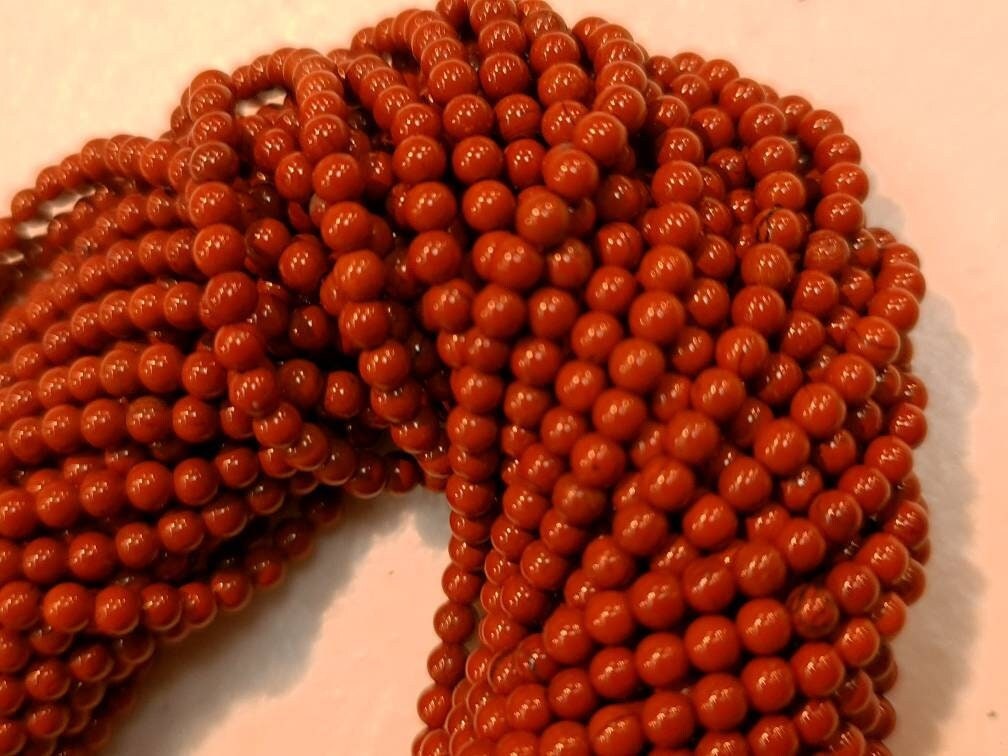 Red Jasper 2mm Round Beads, Jewelry Making Round Polished Gemstone Beads, DIY Necklace, Bracelet 16&quot; Strand