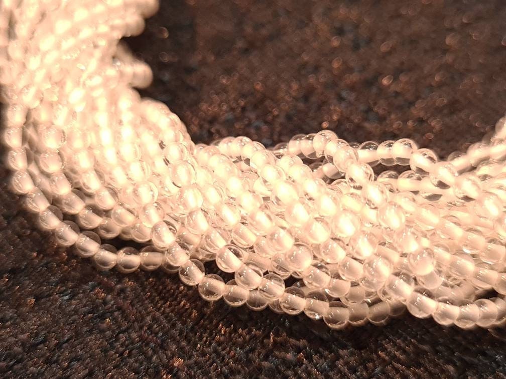 Rock Crystal 2mm Round Beads, Jewelry Making Round Polished Gemstone Beads, DIY Necklace, Bracelet 16" Strand