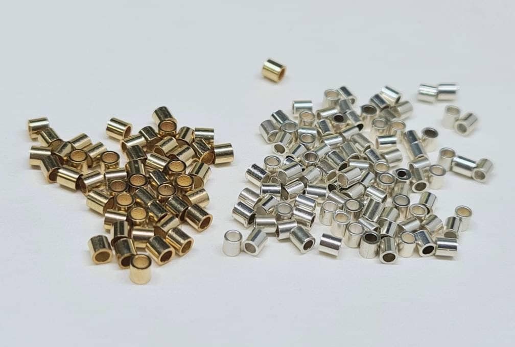 14k Gold Filled and 925 Sterling Silver 2x2 Crimp Tube , Jewelry Making Supplies